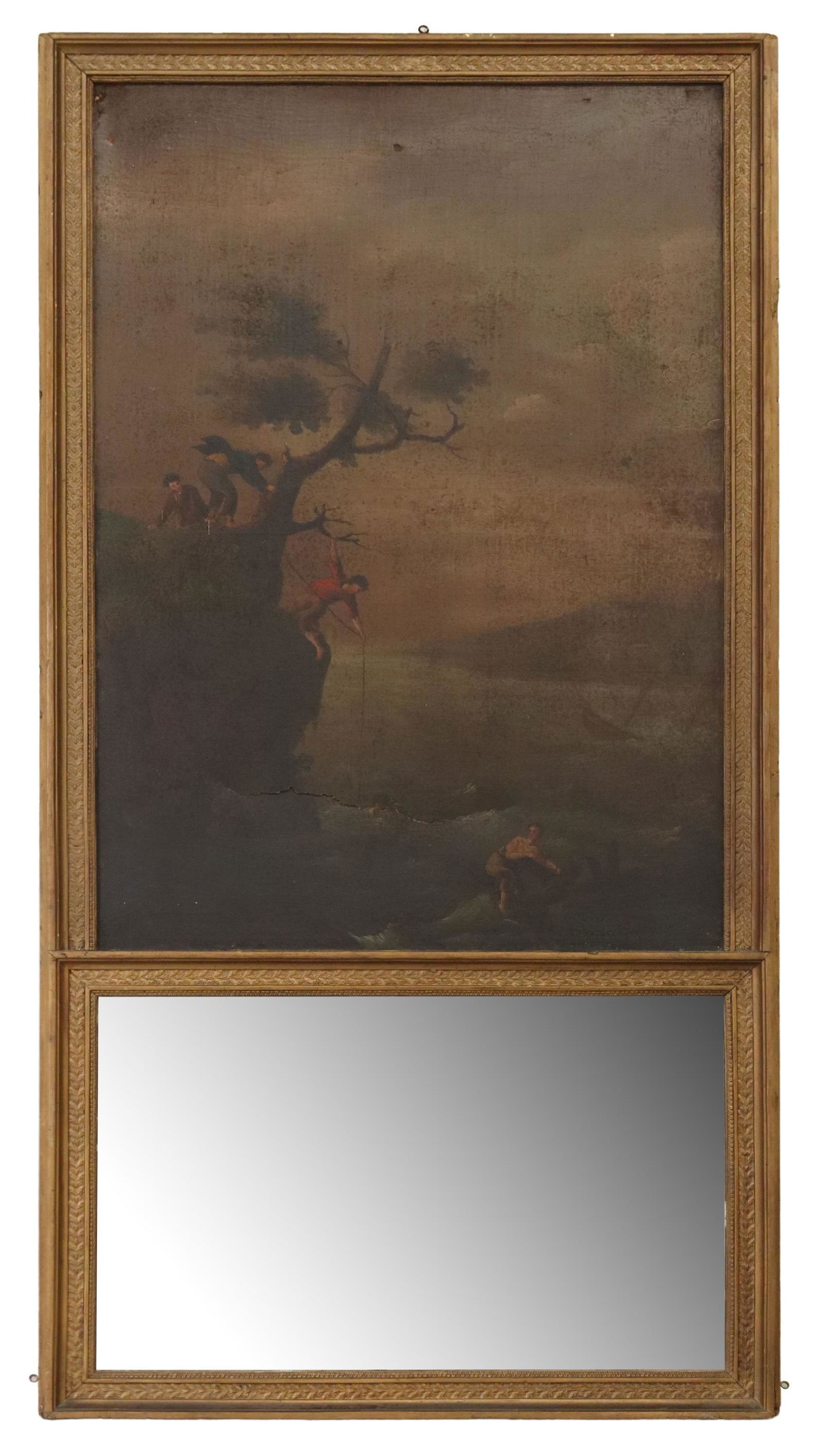 FRENCH TRUMEAU MIRROR, 62.25" X 32.5" (1 of 5)