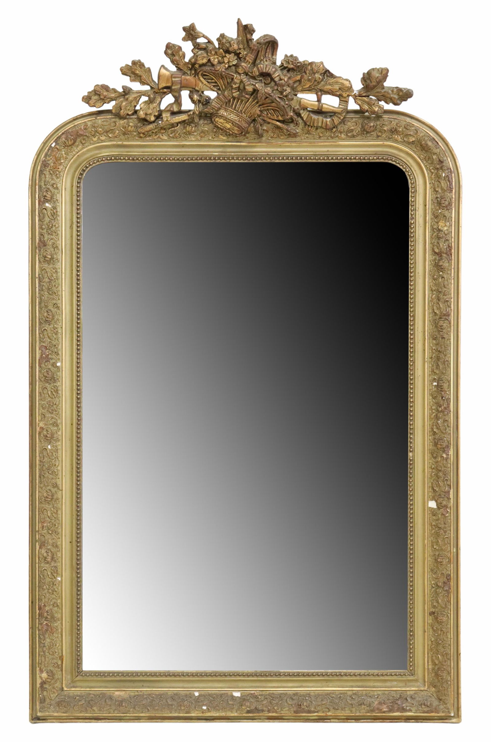FRENCH LOUIS XVI STYLE PAINTED BEVELED MIRROR (1 of 4)