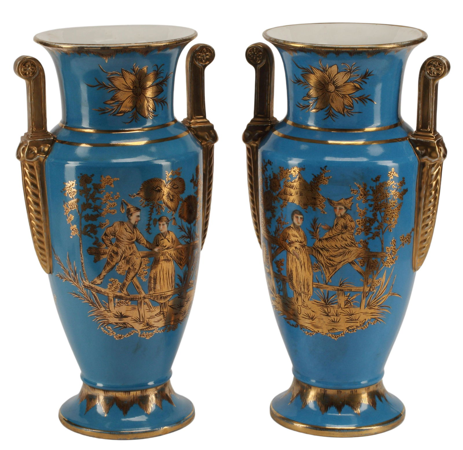 2) OLD PARIS PORCELAIN CHINOISERIE-DECORATED VASES (1 of 3)