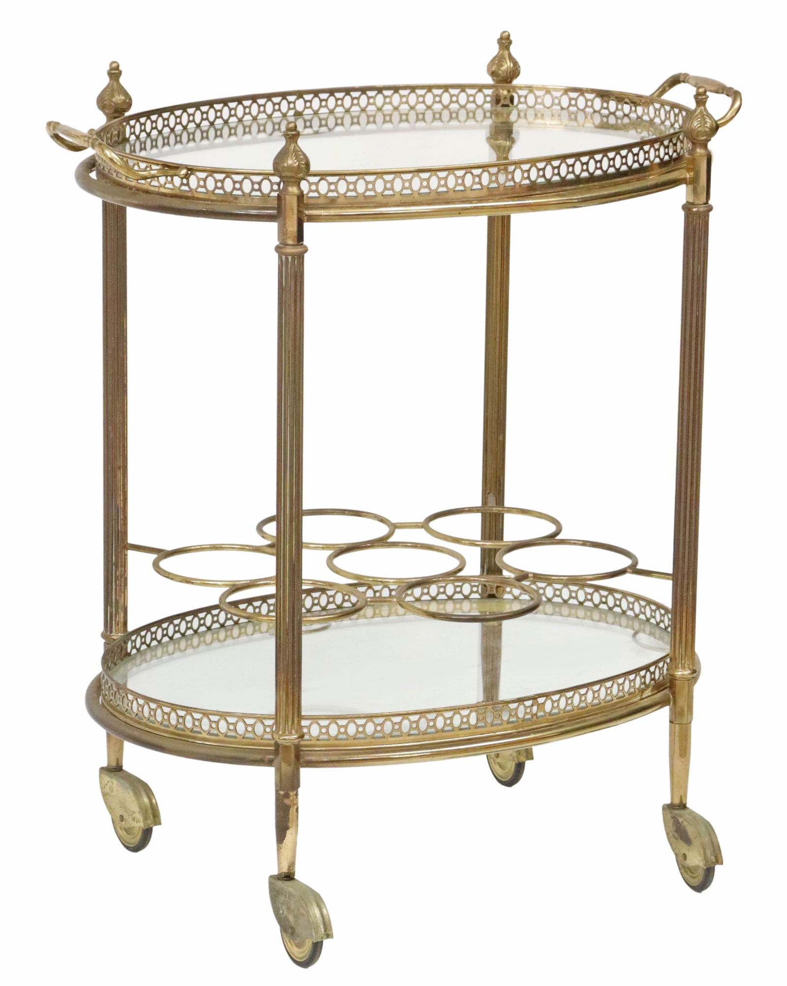 FRENCH LOUIS XVI STYLE GILT METAL SERVICE CART (1 of 4)