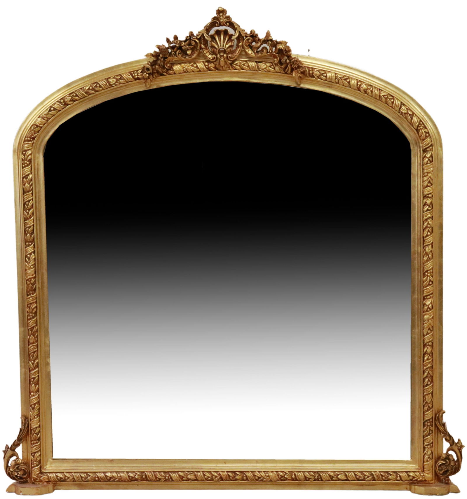 LARGE FRENCH STYLE GILT & COMPOSITION MIRROR (1 of 3)