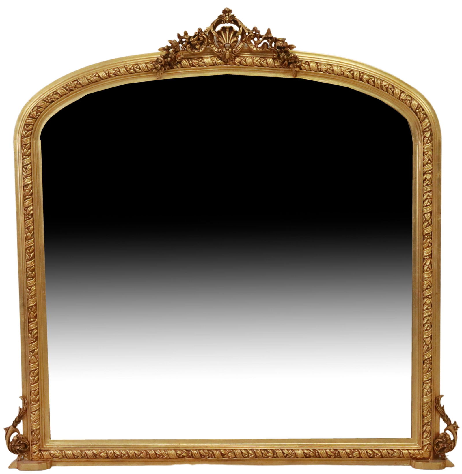 LARGE FRENCH STYLE GILT & COMPOSITION MIRROR (1 of 3)