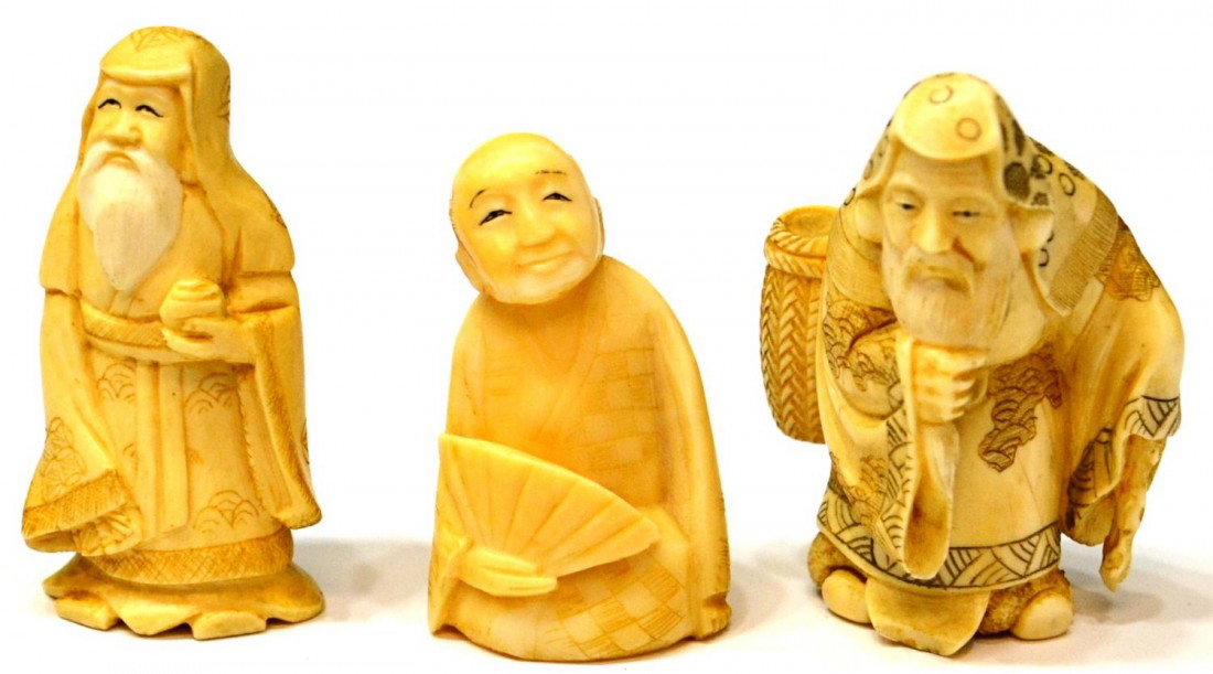 (5) CARVED IVORY NETSUKE & OKIMONO - 2