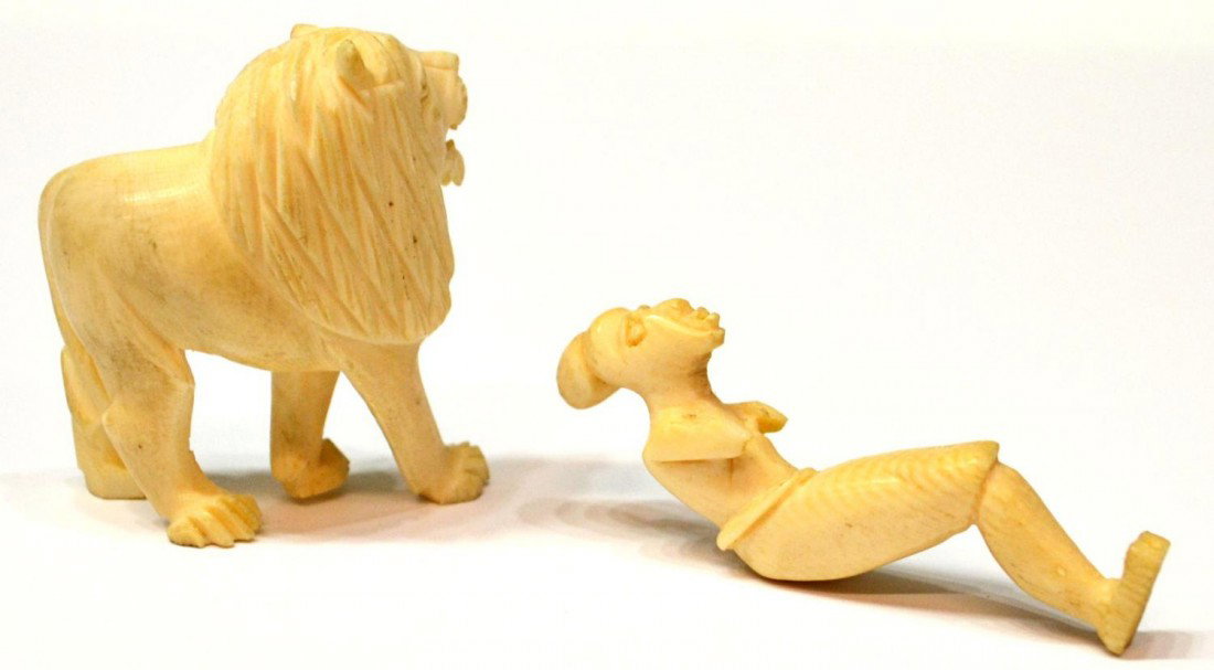 (5) CARVED IVORY NETSUKE & OKIMONO - 9