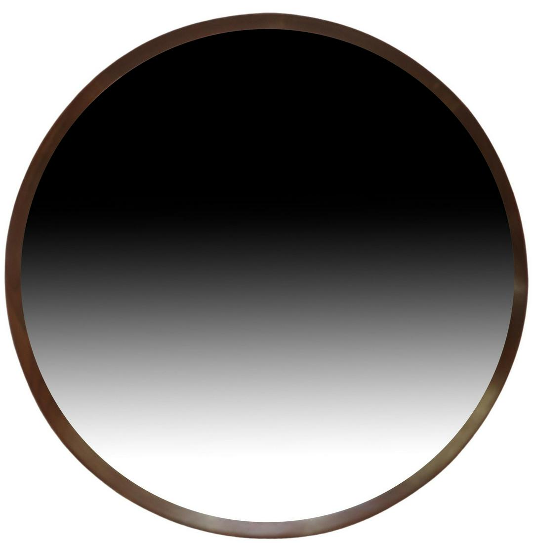 ITALIAN MID-CENTURY MODERN TEAK ROUND MIRROR: Italian mid-century modern teak wall mirror, in the manner of Franco Campo and Carlo Graffi, c.1960s, circular frame, encasing flat mirror plate, approx 20.5"diam, 5.6lbs Start Price: $100.00