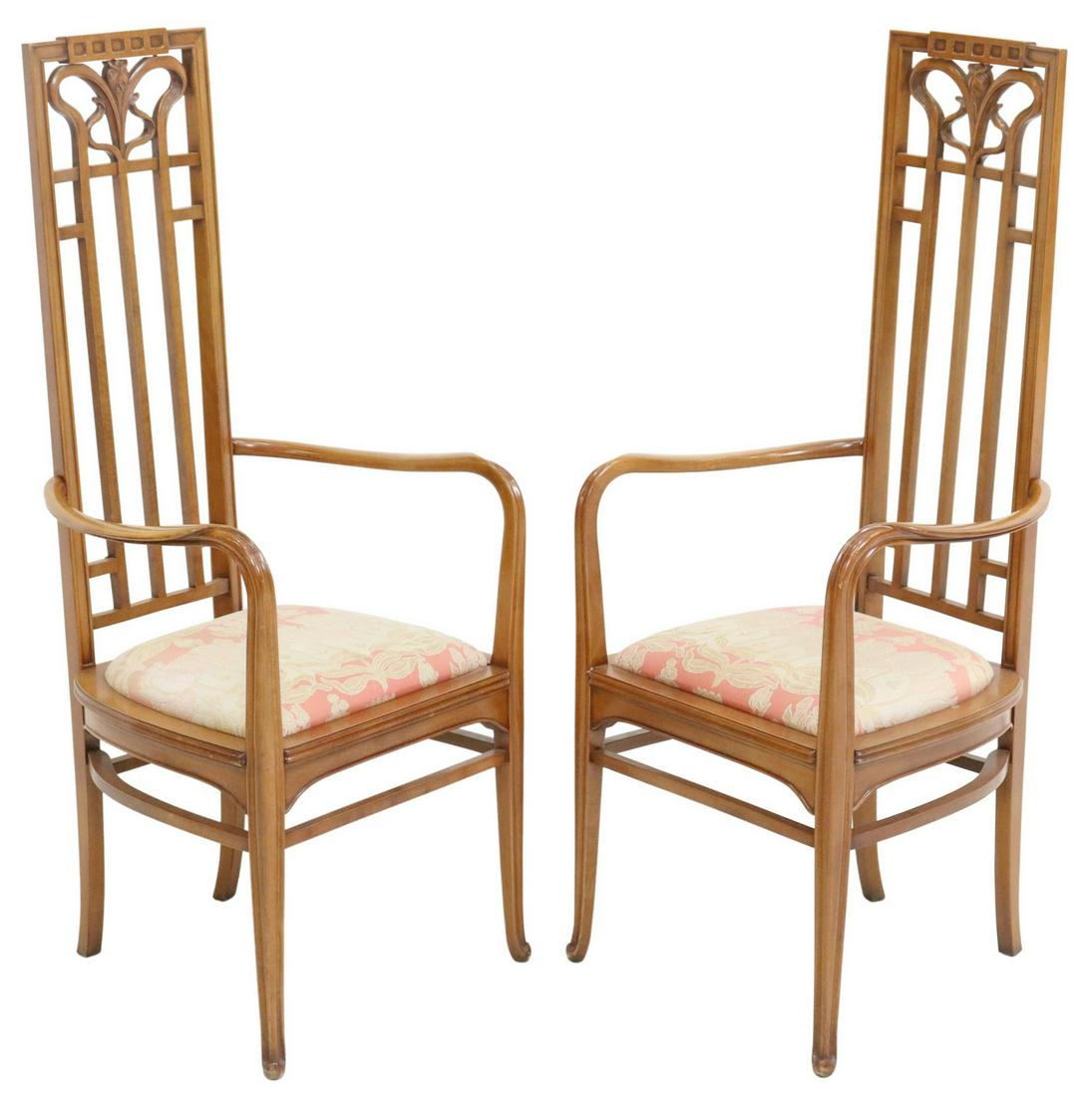 (2) FRANCO RAGGI (B.1945) METAMORFOSI ARMCHAIRS: (pair) Italian modern armchairs, Franco Raggi (Italian, b.1945) for Medesa, from the "Metamorfosi" collection for the exhibition "Abitare il Tempo," c.1989, approx 49.5"h, 21.5"w, 20"d, seat height: 1