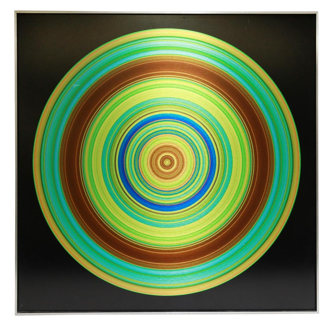 MICHEL PIQUETTE (20TH C.) NUIT BLANCHE A AMSTERDAM: Framed print on aluminum, "Nuit blanche a Amsterdam," from the series "Tout se perd, rien ne se cree," Michel Piquette (Canadian, 20th c.), numbered 2/ 5, dated 2014-15, sight: approx 31.5"h, 31.5"w, 