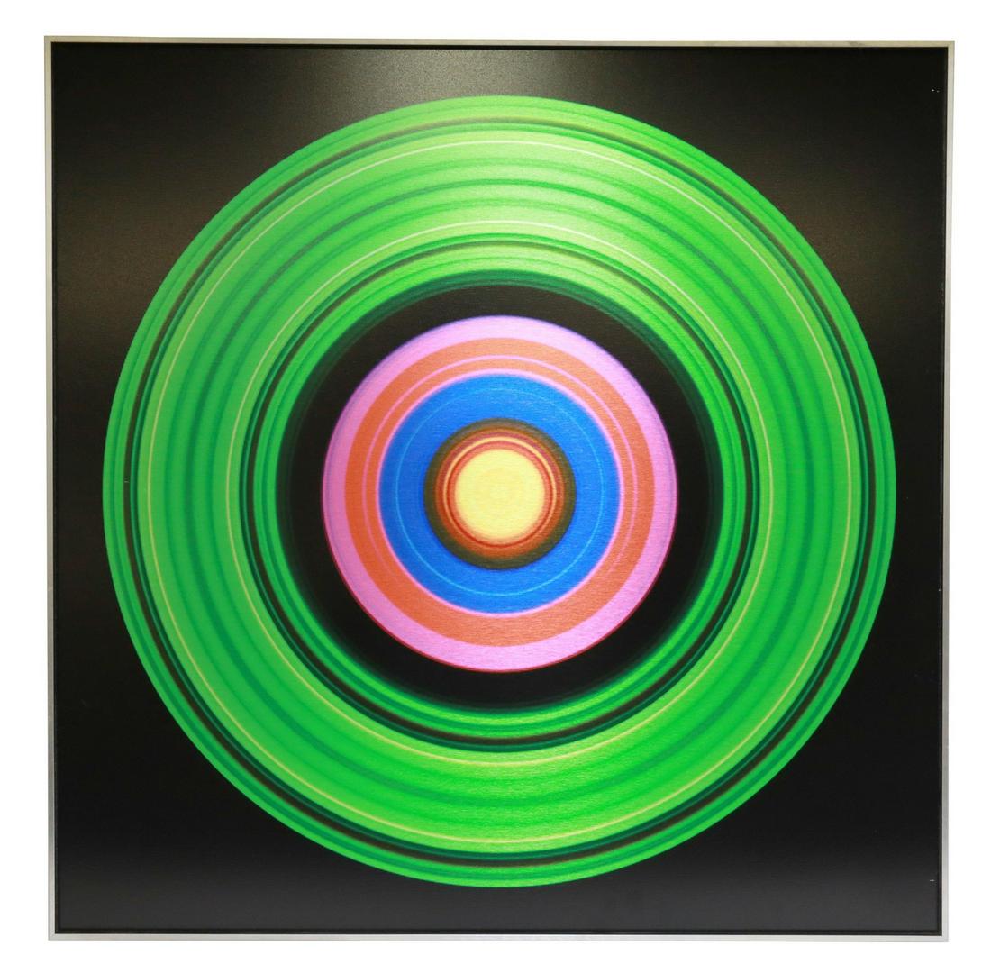 MICHEL PIQUETTE (20TH C.) NUIT BLANCHE A BARCELONE: Framed print on aluminum, "Nuit blanche a Barcelone," from the series "Tout se perd, rien ne se cree," Michel Piquette (Canadian, 20th c.), numbered 2/ 5, dated 2014-15, sight: approx 31.5"h, 31.5"w, 