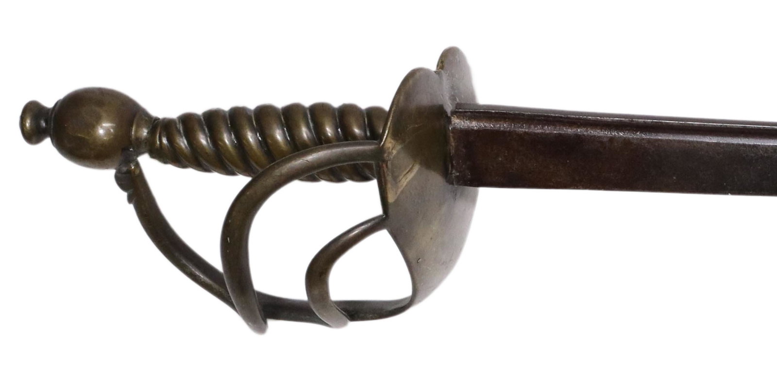 BRITISH M1742 GRENADIER SWORD BY JAMES WOOLEY: British Infantry Hanger or Short Sword, Model 1742, last quarter 18th c., signed on the blade with a banner like logo "Wooley" (James Wooley, active late 18th, early 19th c., Birmingham), likely used 