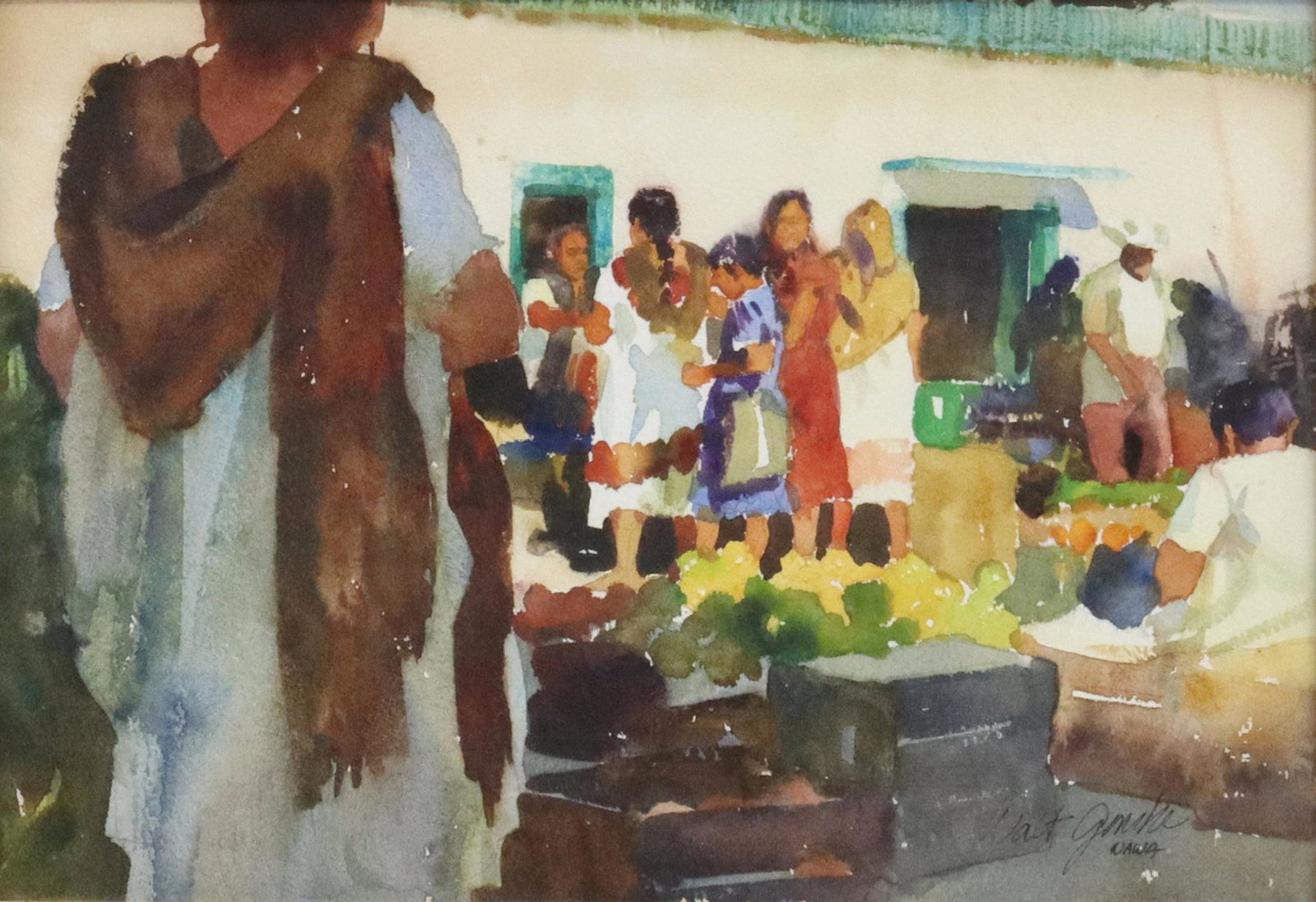 WALT GONSKE (B.1942) WATERCOLOR YUCATAN MEXICO: Framed watercolor painting on paper, Yucatan, signed lower right Walt Gonske NAWA (Walter Gonske, American, b.1942), sight: approx 9.5"h, 13.5"w, overall: 19.5"h, 23.5"w, 5lbs Start Price: $300.00