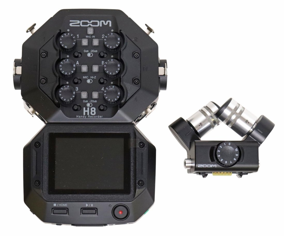 ZOOM H8 EIGHT-TRACK RECORDER: Eight-Track recorder with touch screen applications for pod casting, music, and field recording, in original box, 8.5" h, 6.5" w, 2.75" d, 2lbs **Provenance: an Austin, Texas collection** Start Price: