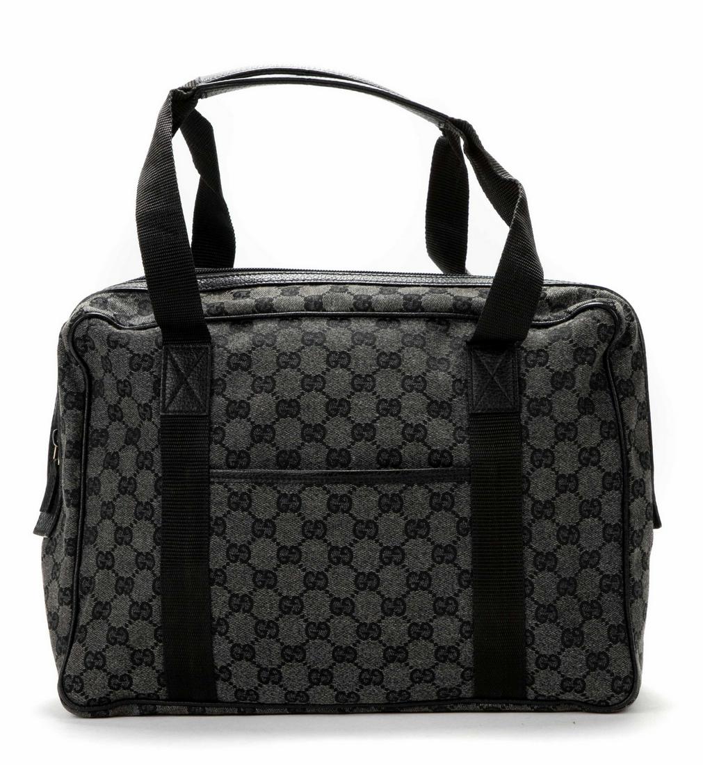 GUCCI GREY SUPREME CANVAS ZIP BRIEFCASE/HANDBAG (1 of 8)