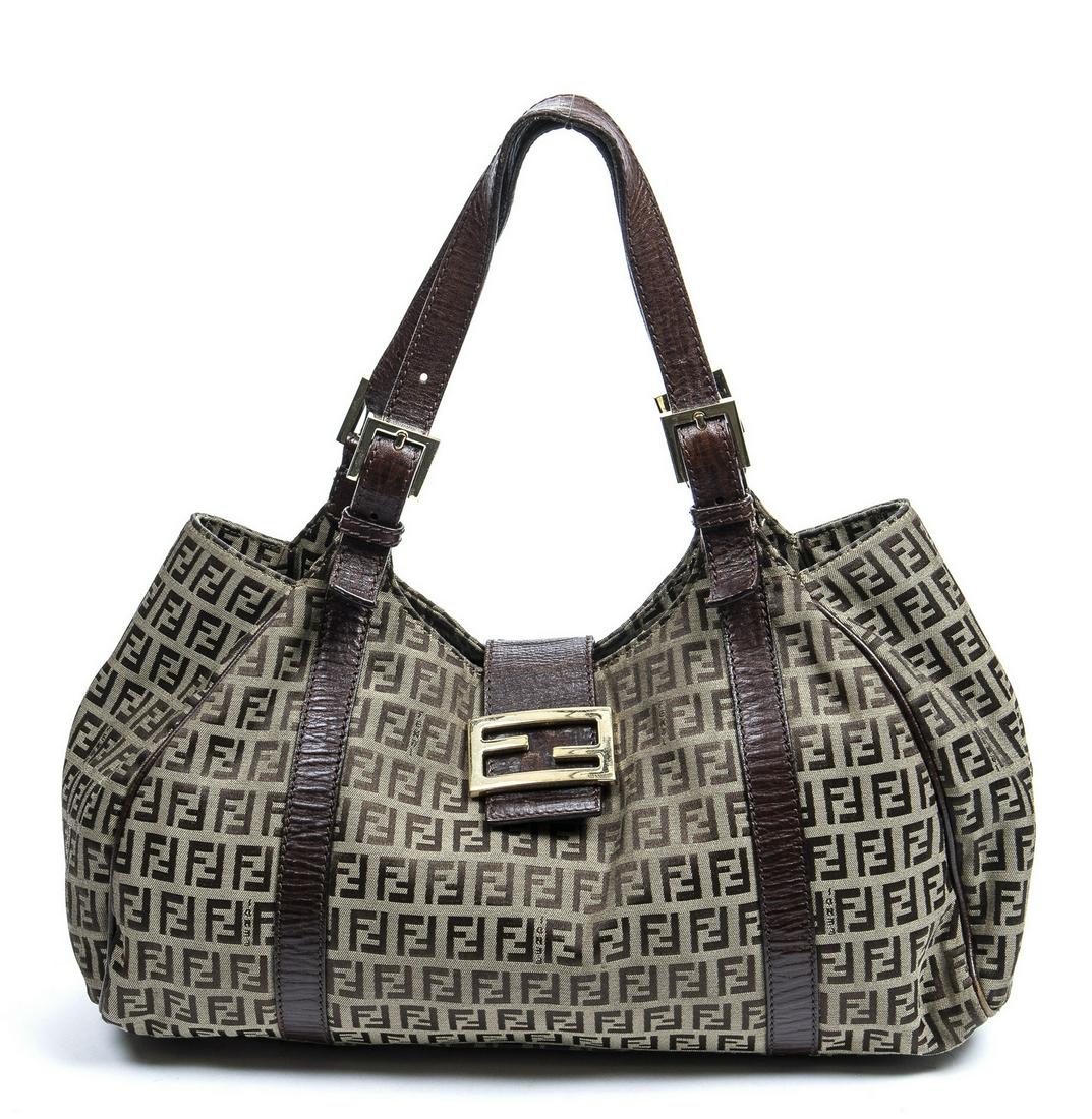FENDI 'PICCOLA' MONOGRAM ZUCCA CANVAS SHOULDER BAG (1 of 7)