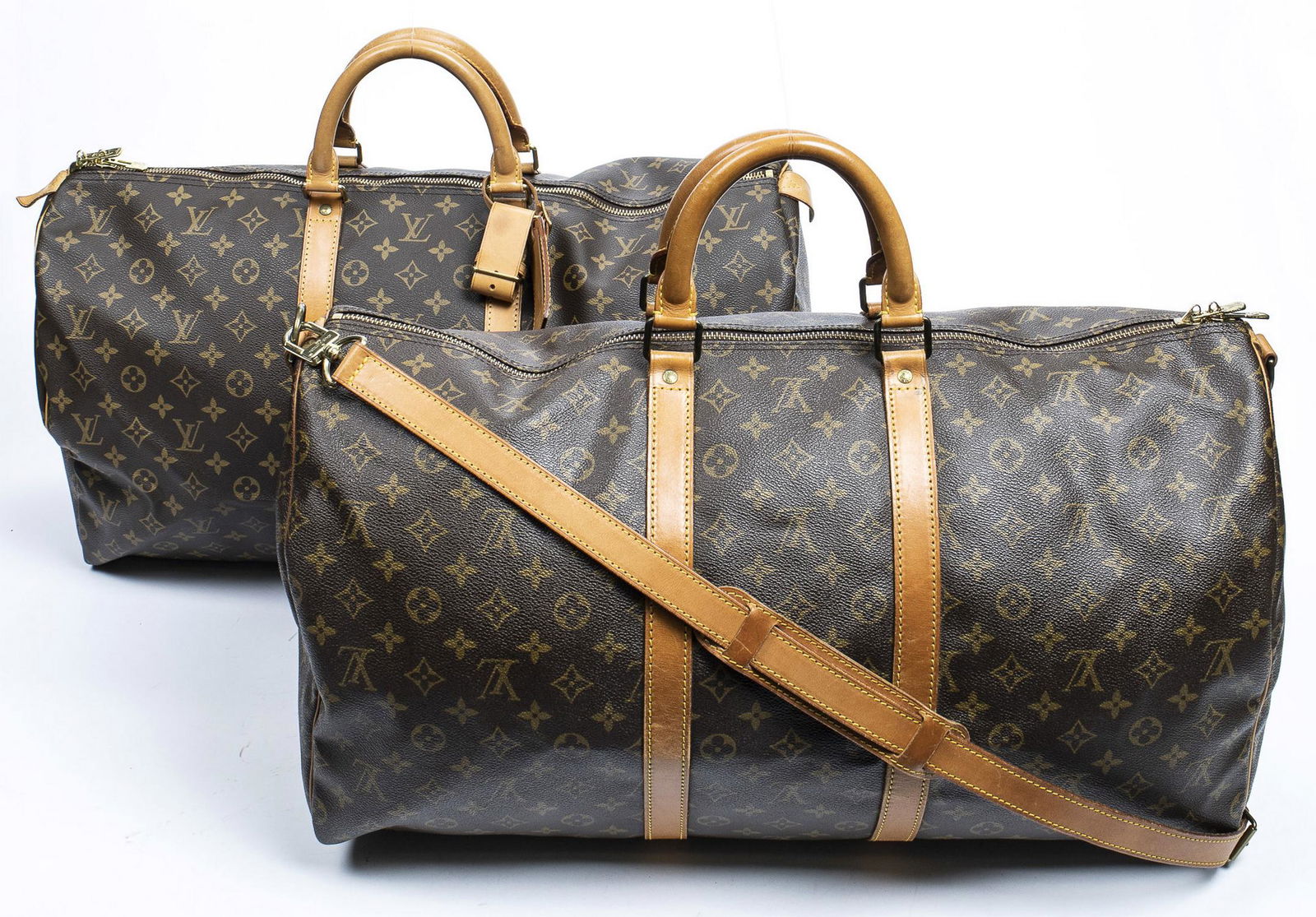 (2) LOUIS VUITTON 'KEEPALL' MONOGRAM DUFFLE BAGS (1 of 15)