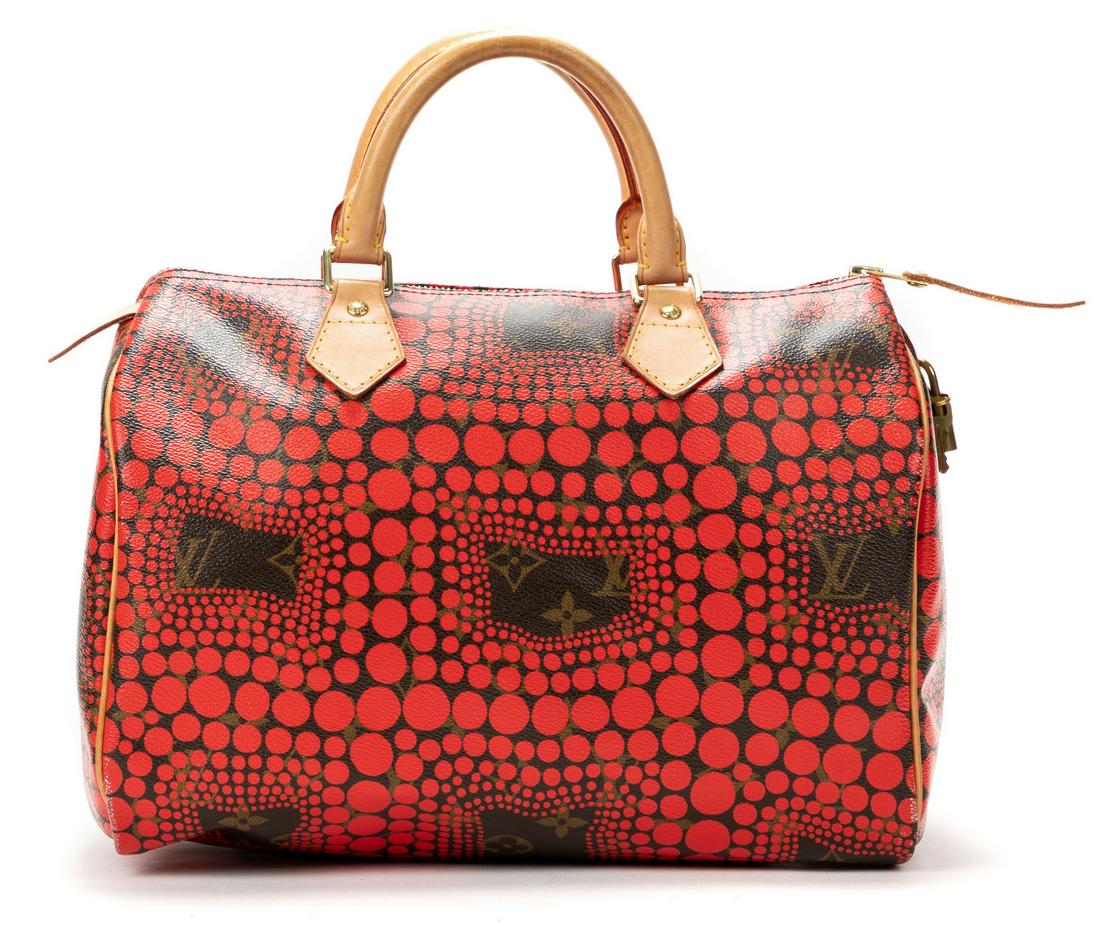 LOUIS VUITTON YAYOI KUSAMA TOWN SPEEDY 30 HANDBAG (1 of 7)