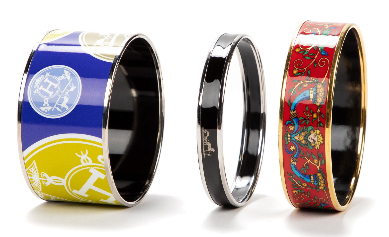 (3) HERMES ENAMEL & PLATED BANGLES BRACELETS (1 of 10)