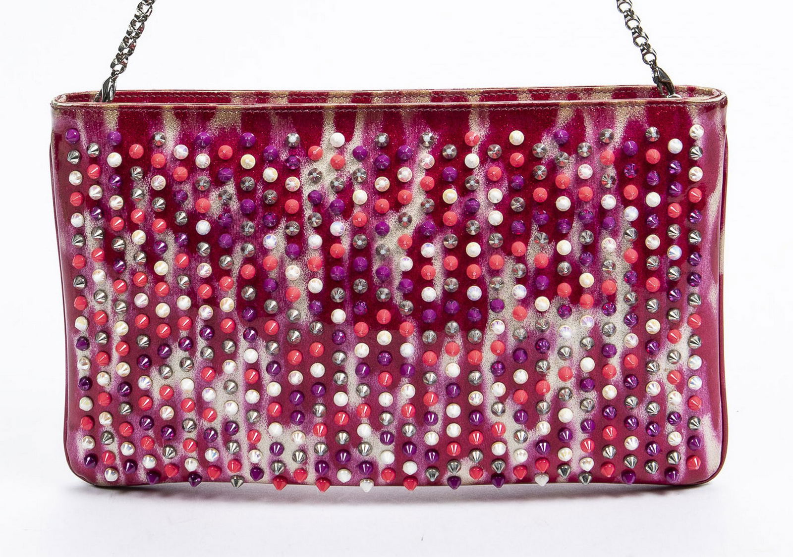 LOUBOUTIN 'LOUBIPOSH' MULTICOLOR SPIKED CLUTCH (1 of 8)