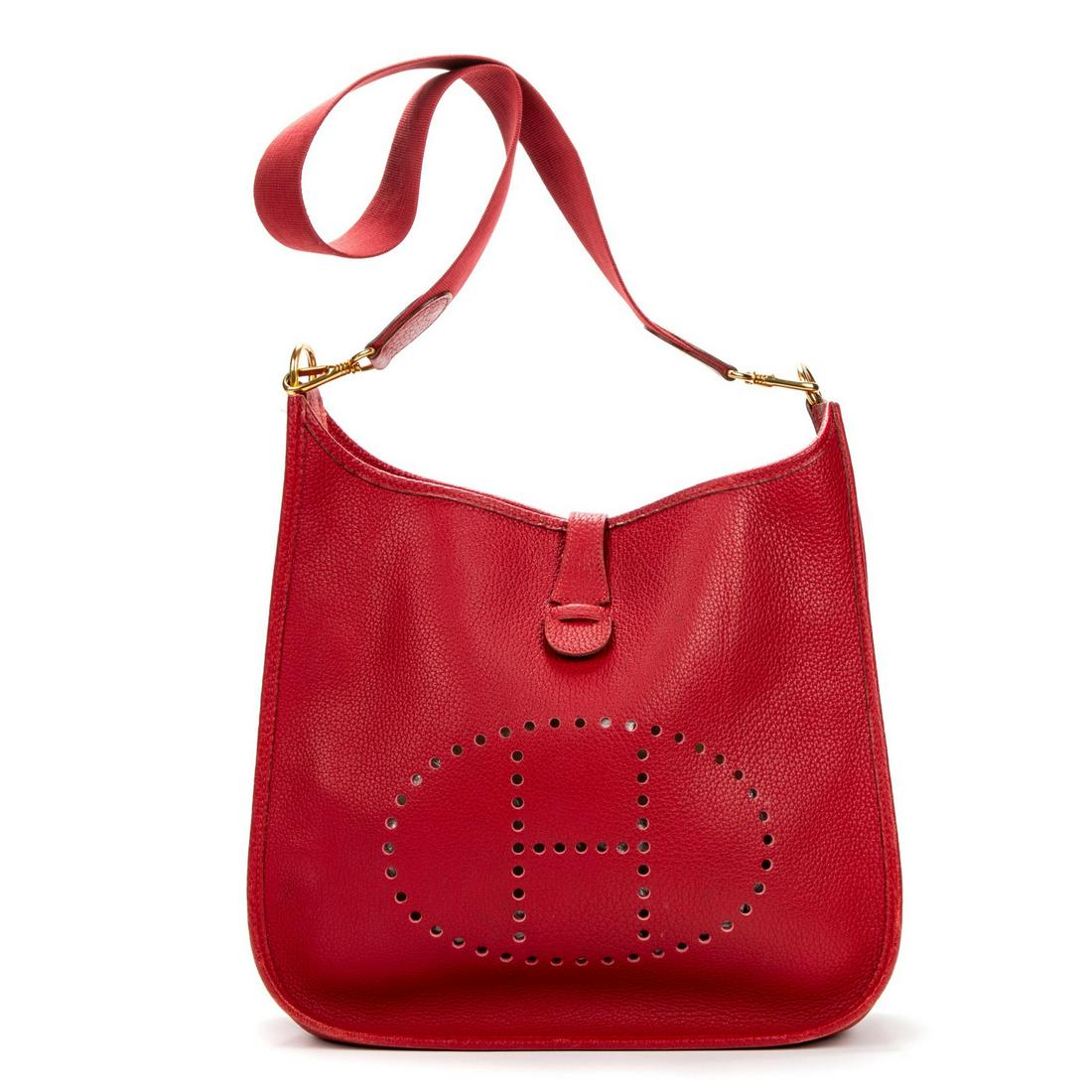 HERMES 'EVELYNE I GM' GRAINED LEATHER SHOULDER BAG (1 of 9)