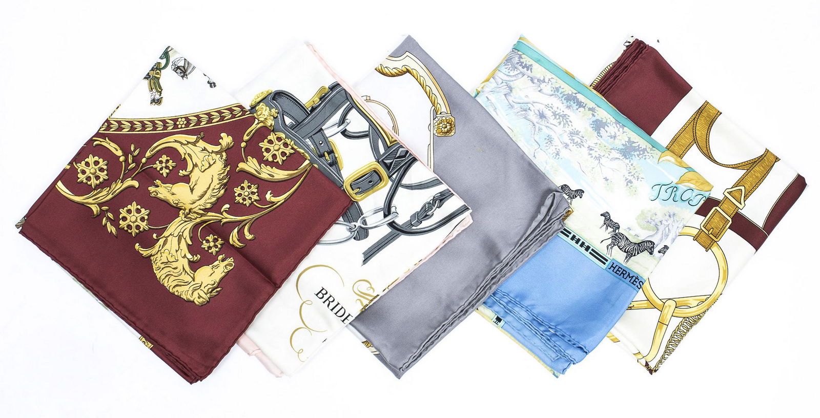 (5) HERMES SILK TWILL SCARVES (1 of 11)