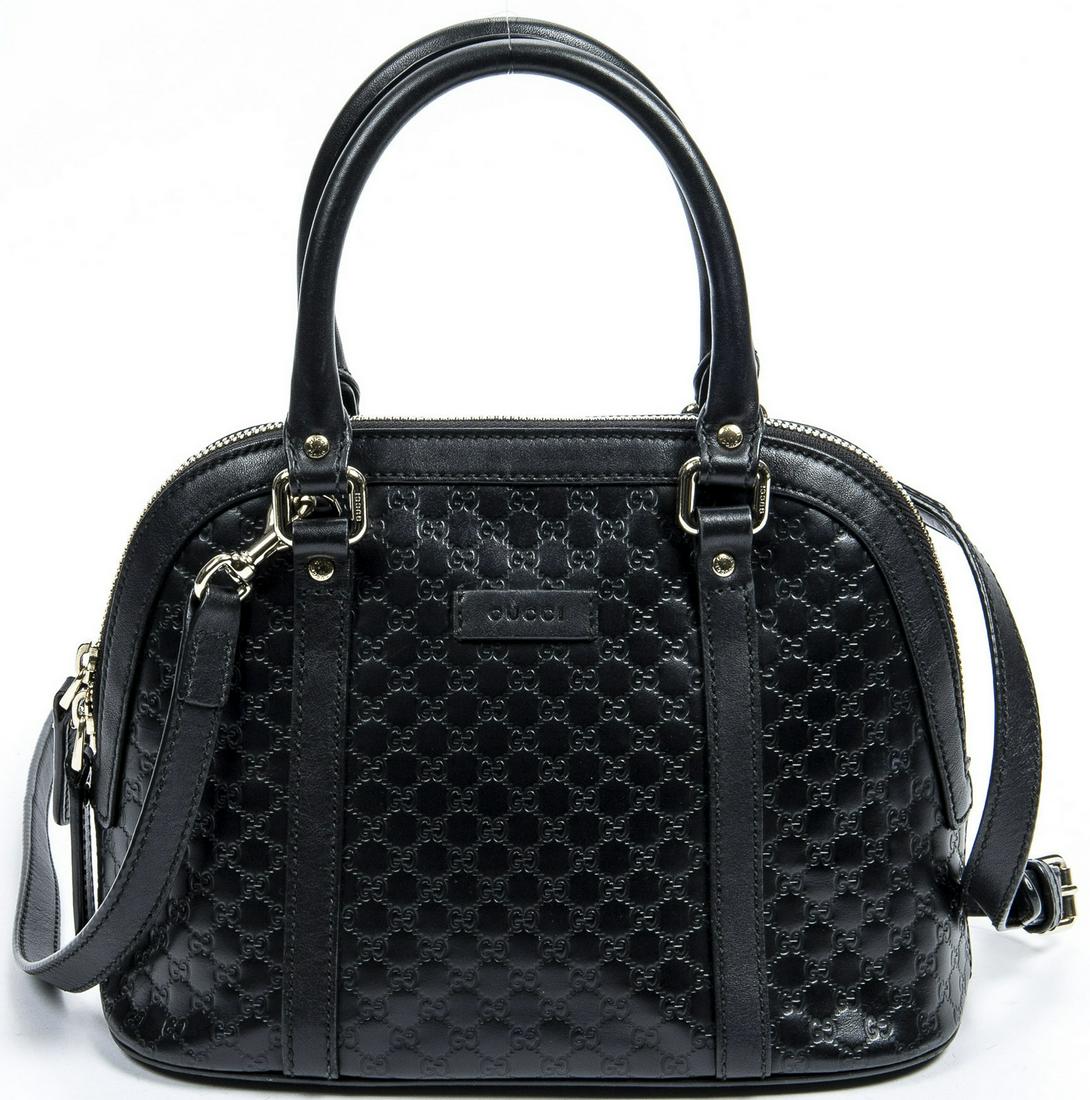 GUCCI 'MINI DOME' BLACK LEATHER HAND/SHOULDER BAG (1 of 7)