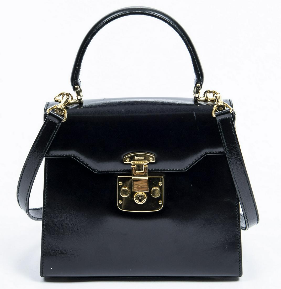 GUCCI TOP HANDLE BLACK LEATHER SHOULDER BAG (1 of 7)