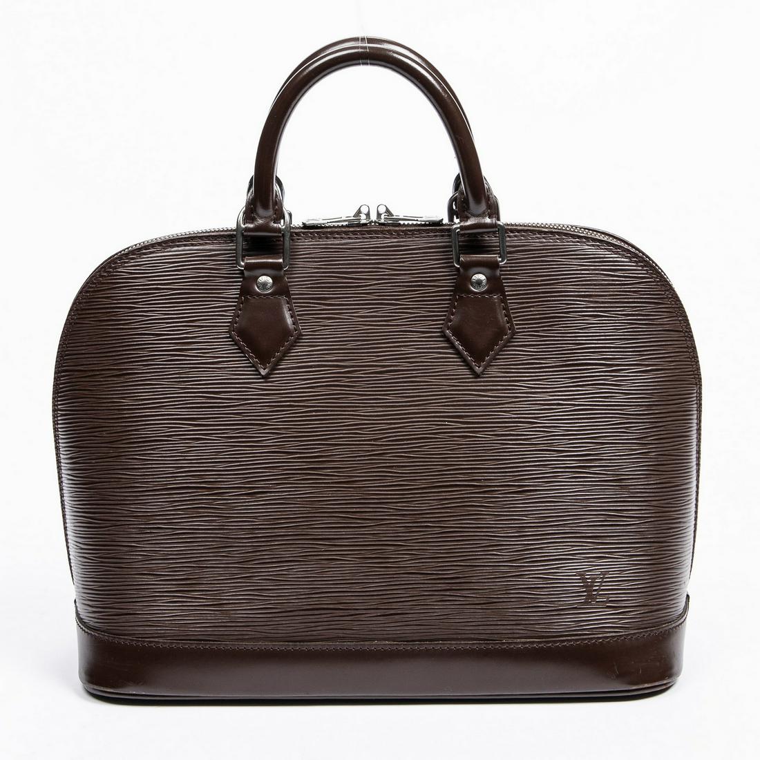 LOUIS VUITTON 'ALMA PM' MOKA EPI LEATHER HANDBAG (1 of 7)