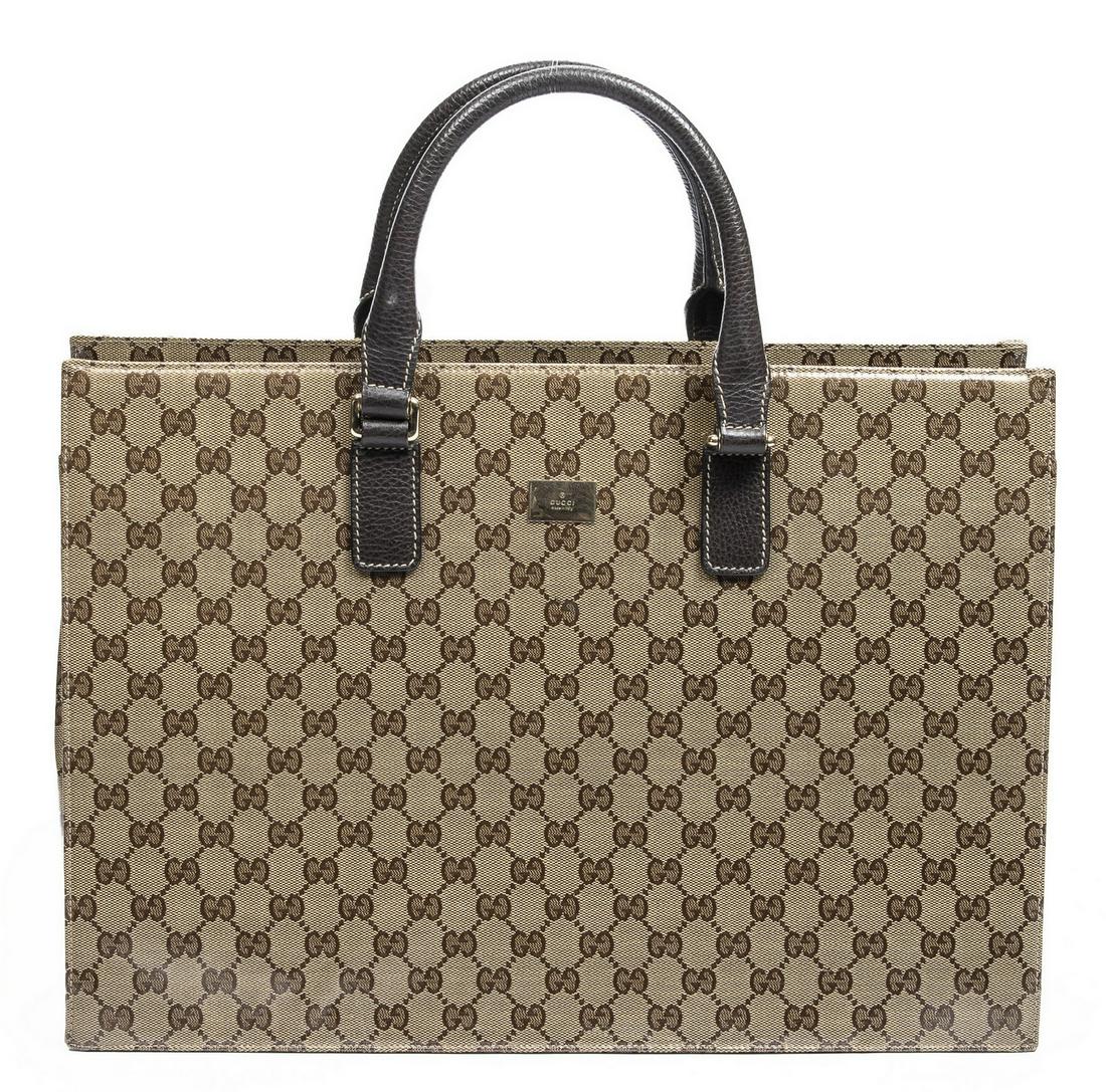 GUCCI MONOGRAM CRYSTAL CANVAS BRIEFCASE BAG (1 of 7)
