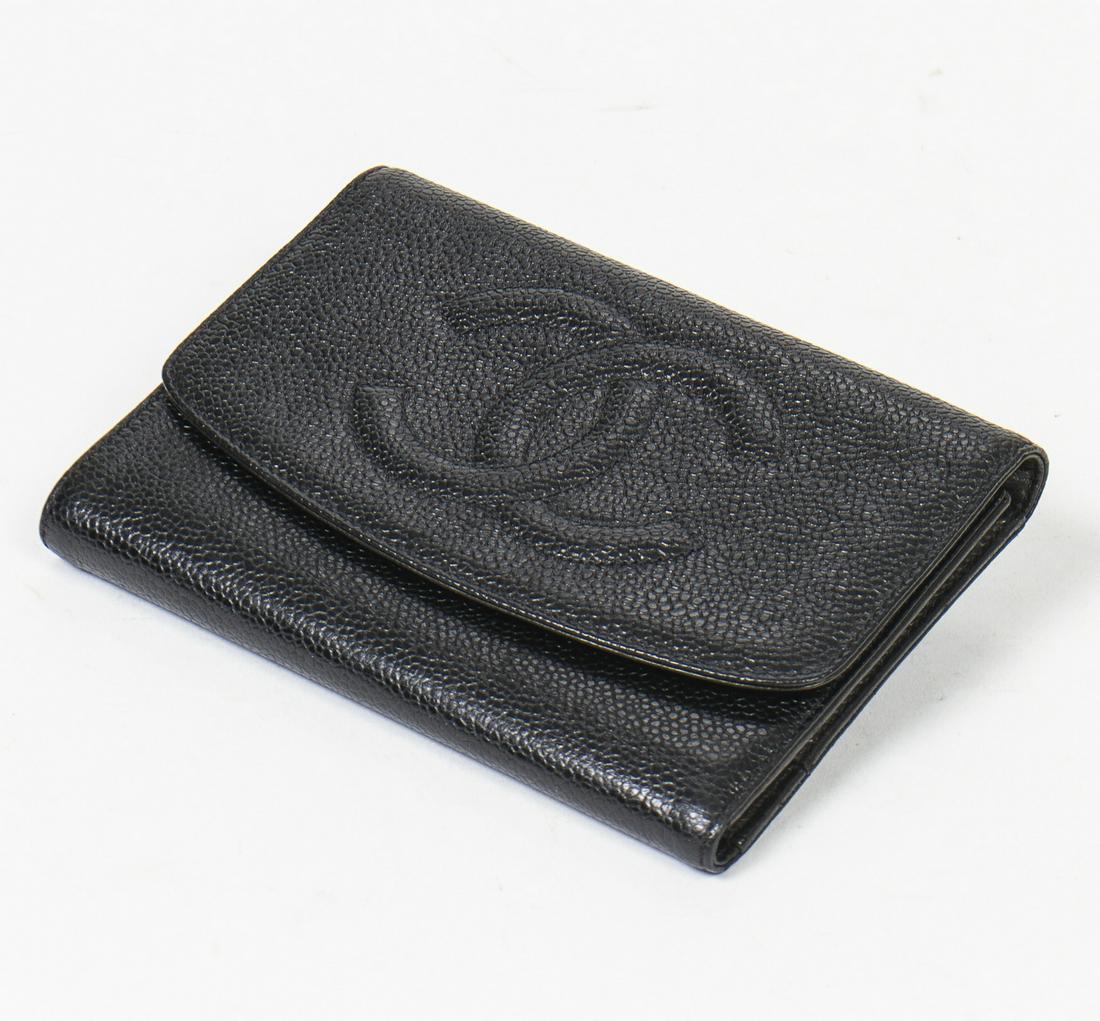 'CHANEL BLACK LEATHER TIMELESS CC FLAP WALLET (1 of 8)
