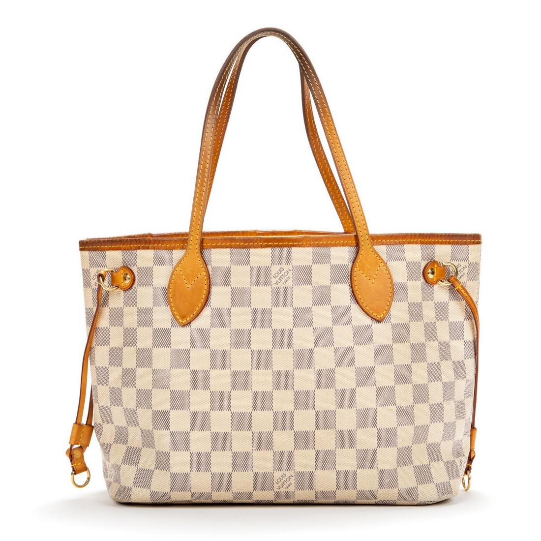 LOUIS VUITTON 'NEVERFULL PM' DAMIER AZUR TOTE BAG (1 of 7)