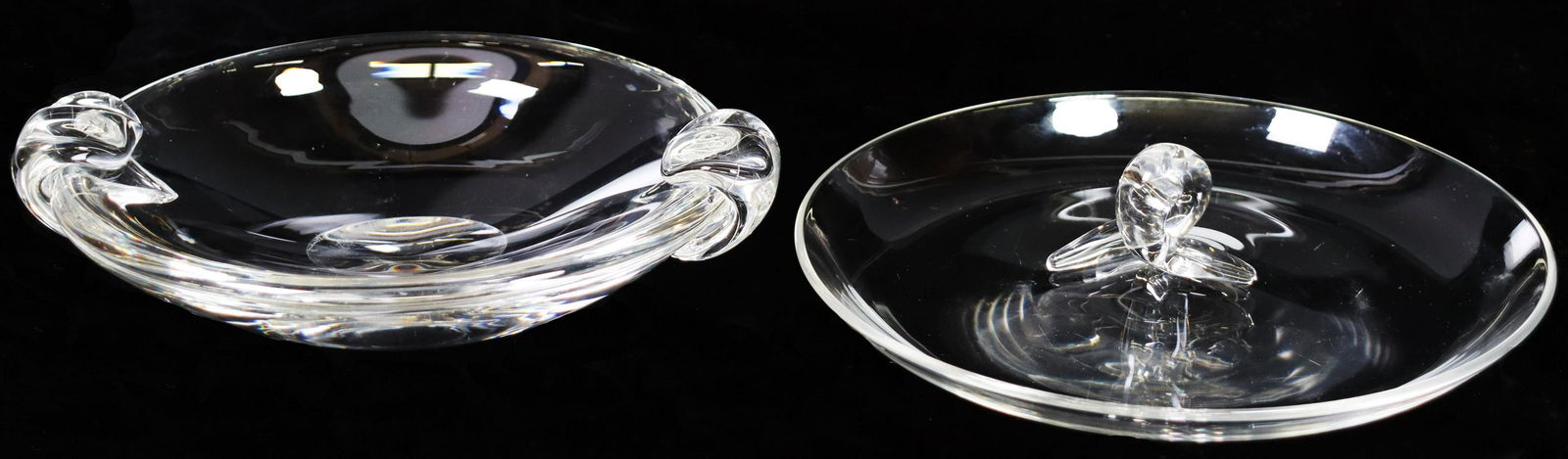 (2) STEUBEN COLORLESS ART GLASS PLATE & BOWL (1 of 5)