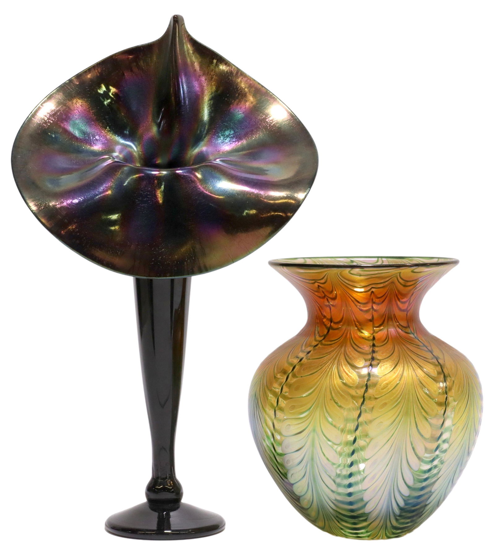 (2) STUDIO BLOWN ART GLASS VASES LUNDBERG & STRINI (1 of 8)