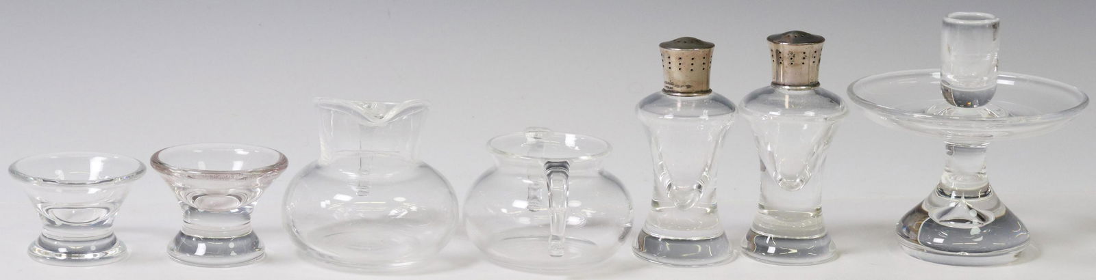 (7) STEUBEN COLORLESS ART GLASS TABLEWARE (1 of 5)