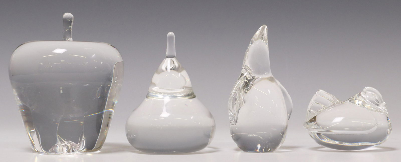 (4) STEUBEN ART GLASS PAPERWEIGHTS & HAND COOLER (1 of 5)