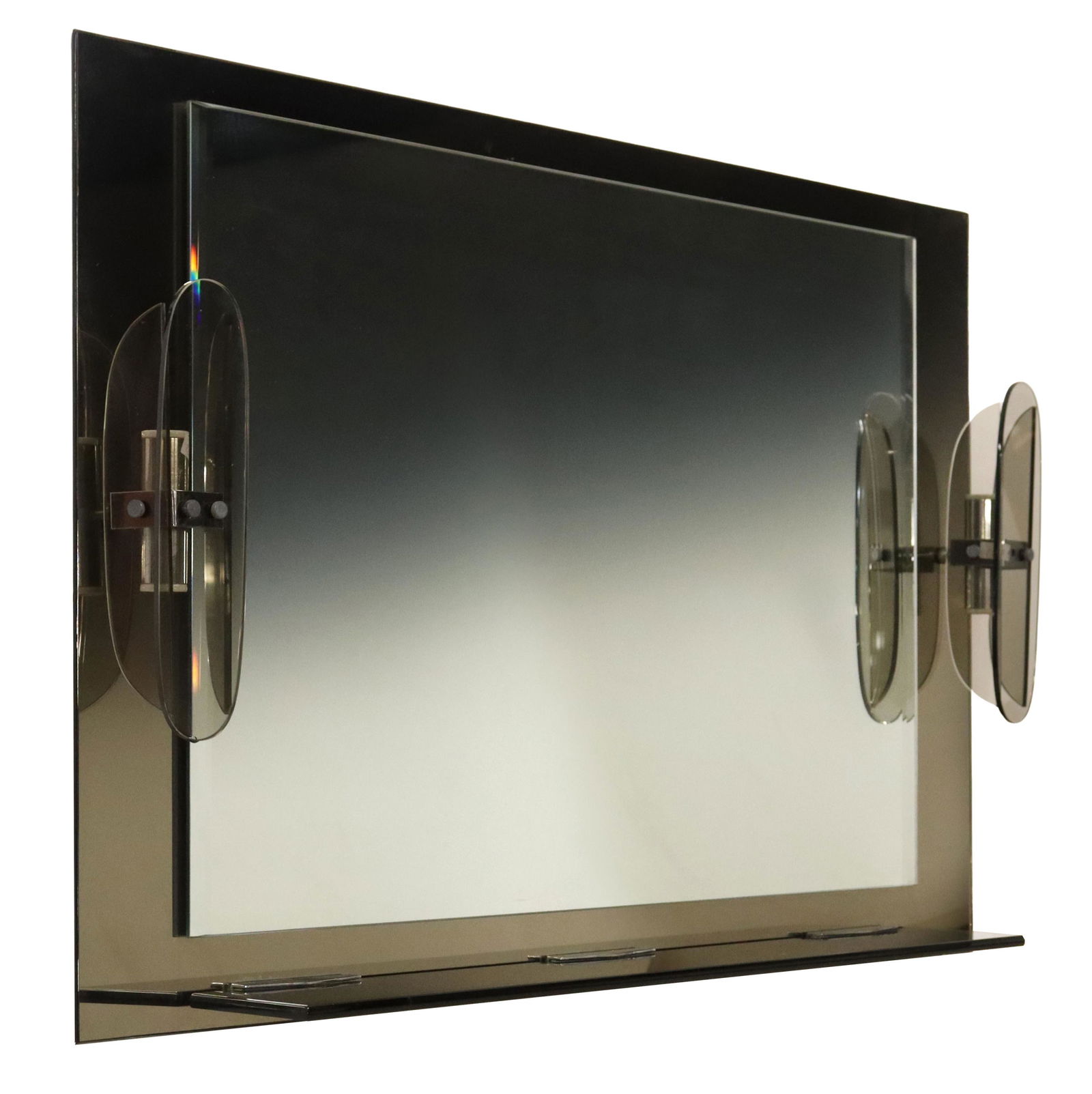 ITALIAN MODERN ILLUMINATED 4-LT WALL MIRROR (1 of 3)