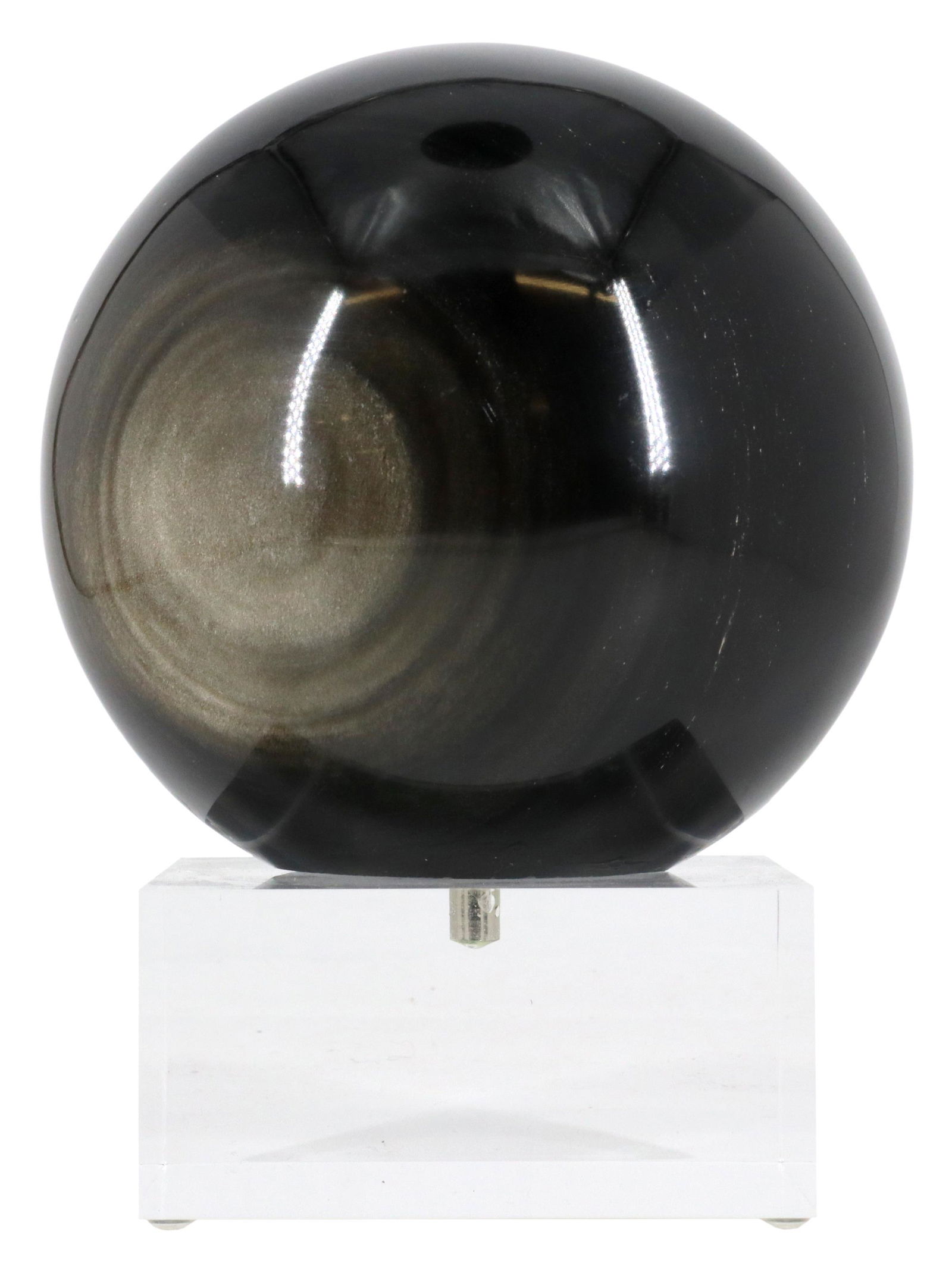 SPHERICAL TIGER'S EYE SPECIMEN ON CLEAR BASE (1 of 2)