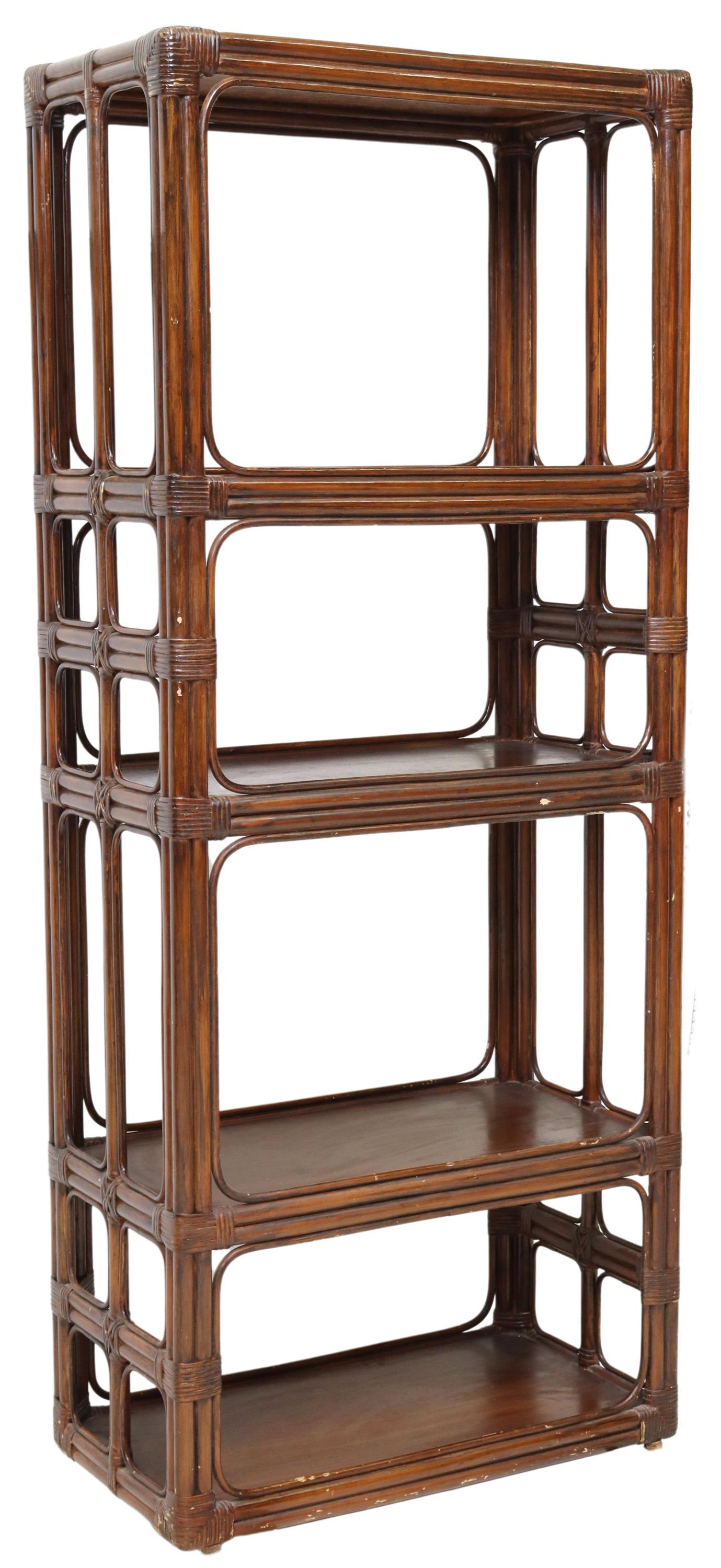 MID-CENTURY FAUX BAMBOO ETAGERE BOOKCASE (1 of 4)