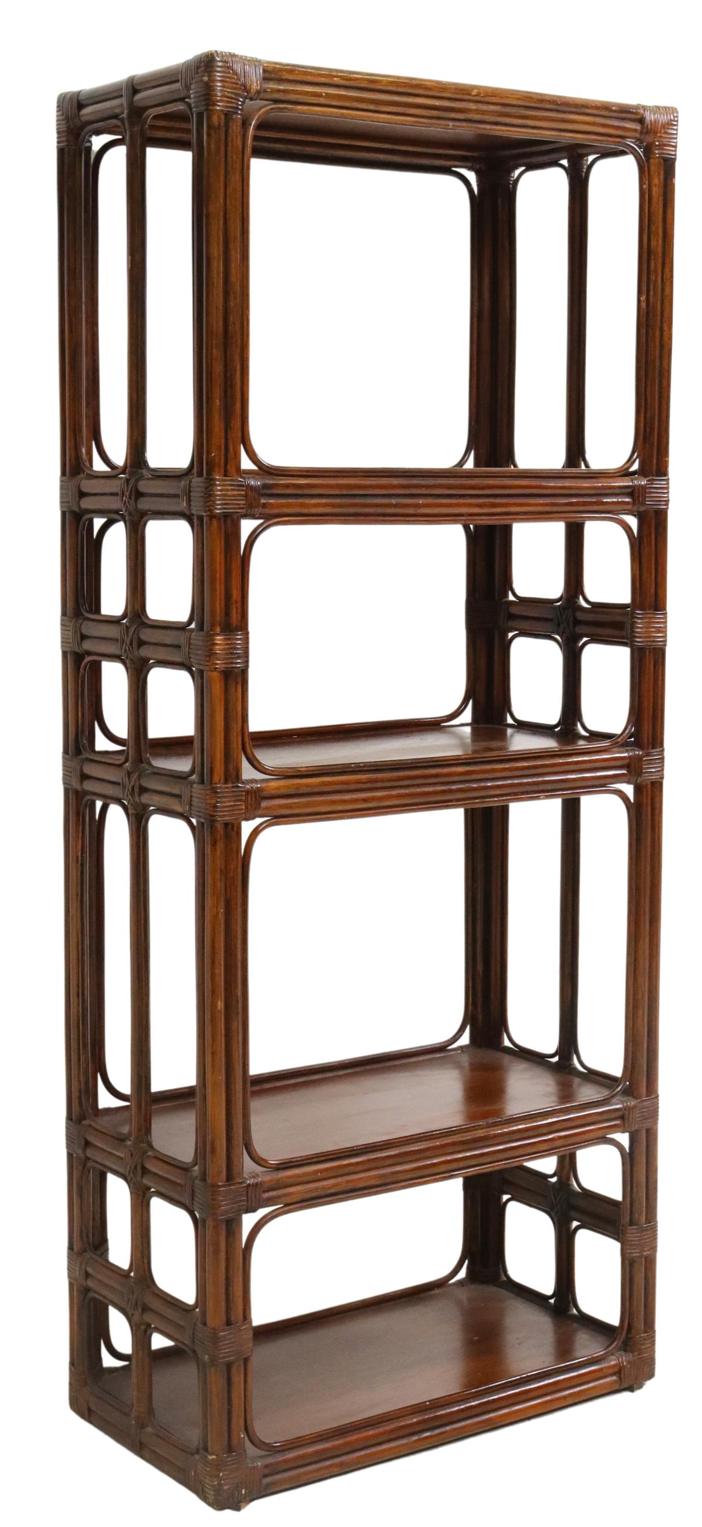 MID-CENTURY FAUX BAMBOO ETAGERE BOOKCASE (1 of 4)