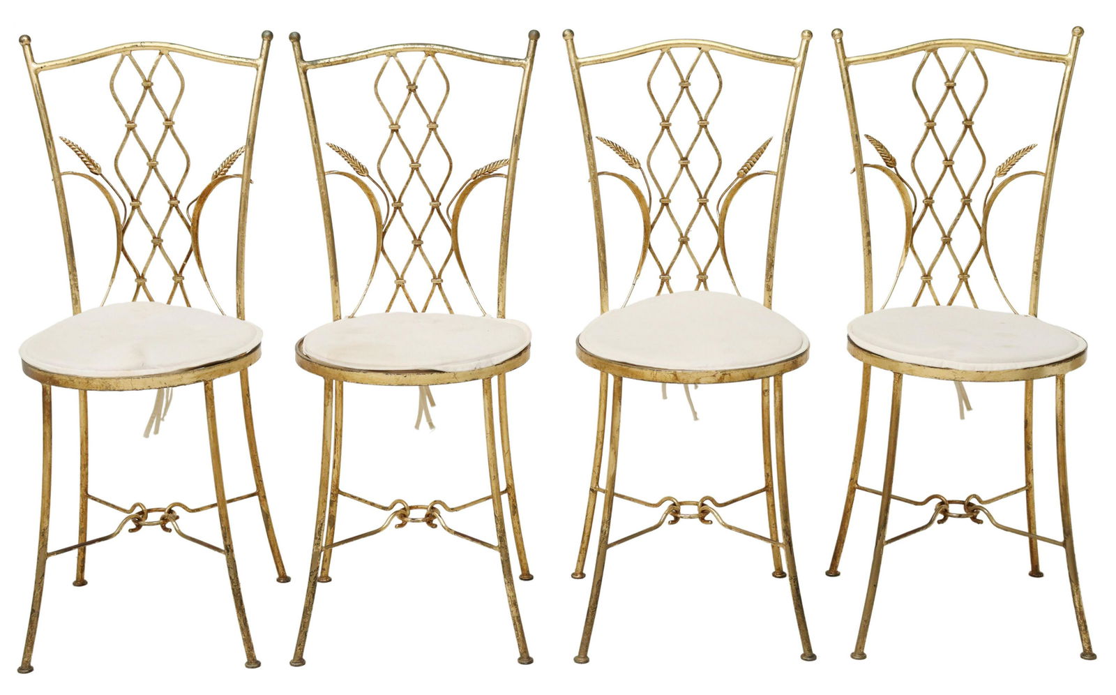 (4) ITALIAN GILT IRON WHEAT BACK CHAIRS (1 of 5)
