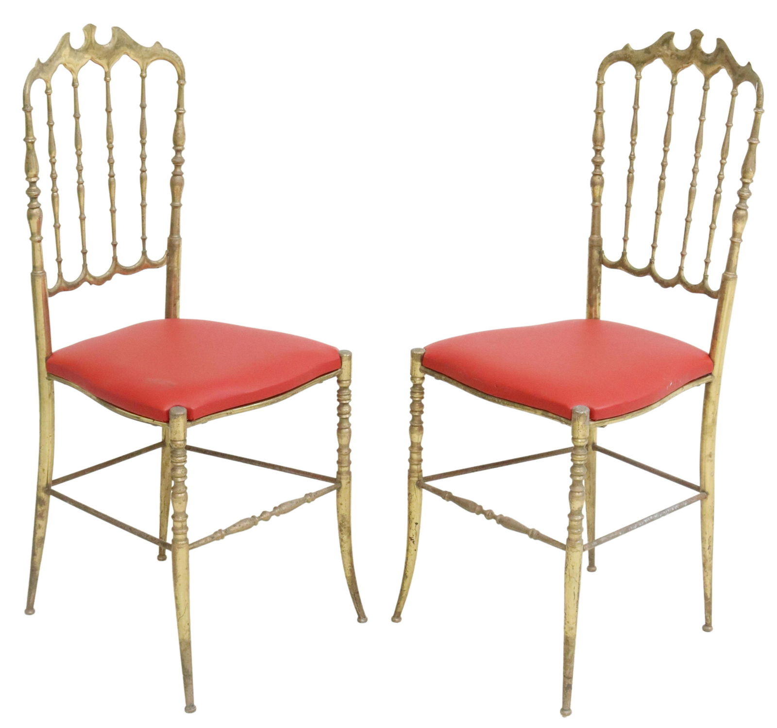 (2) ITALIAN CHIAVARI STYLE BRASS SIDE CHAIRS (1 of 3)