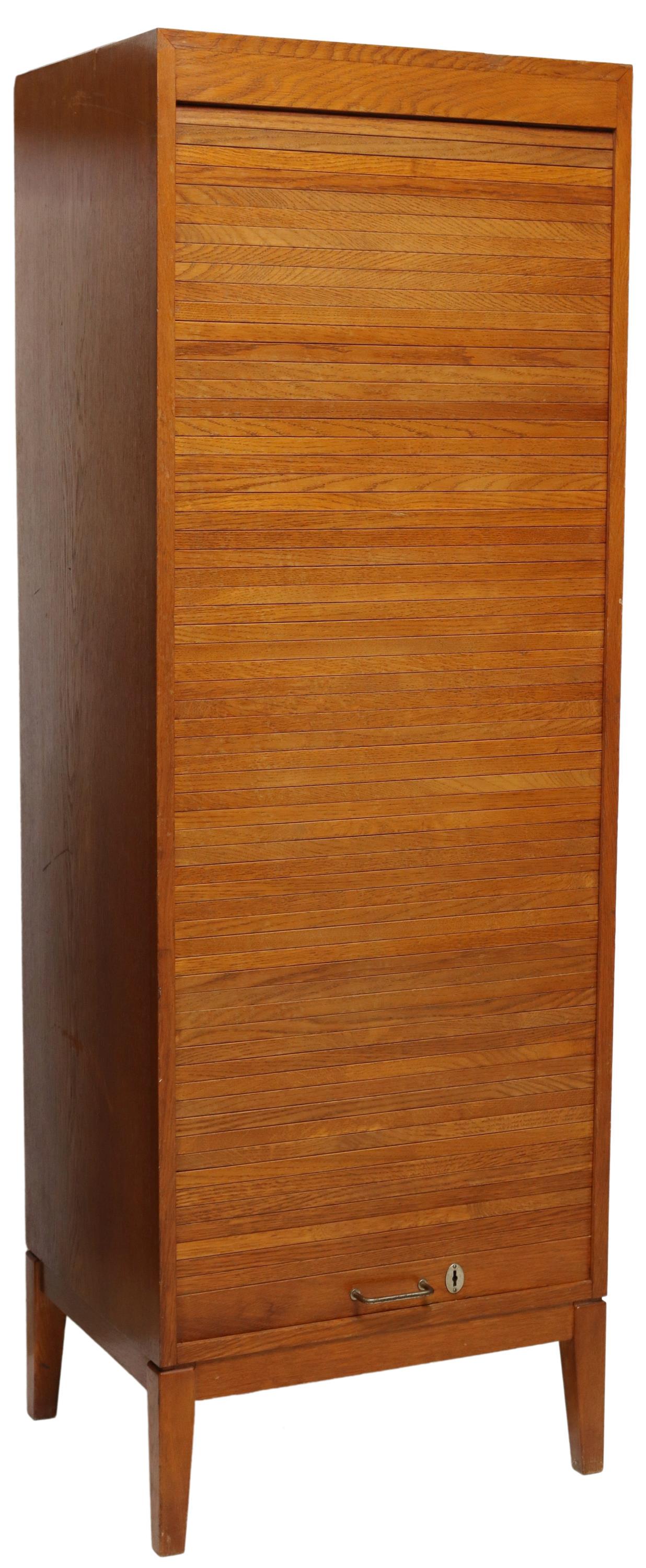 SWEDISH KINNARPS MID-CENTURY TAMBOUR DOOR CABINET (1 of 4)