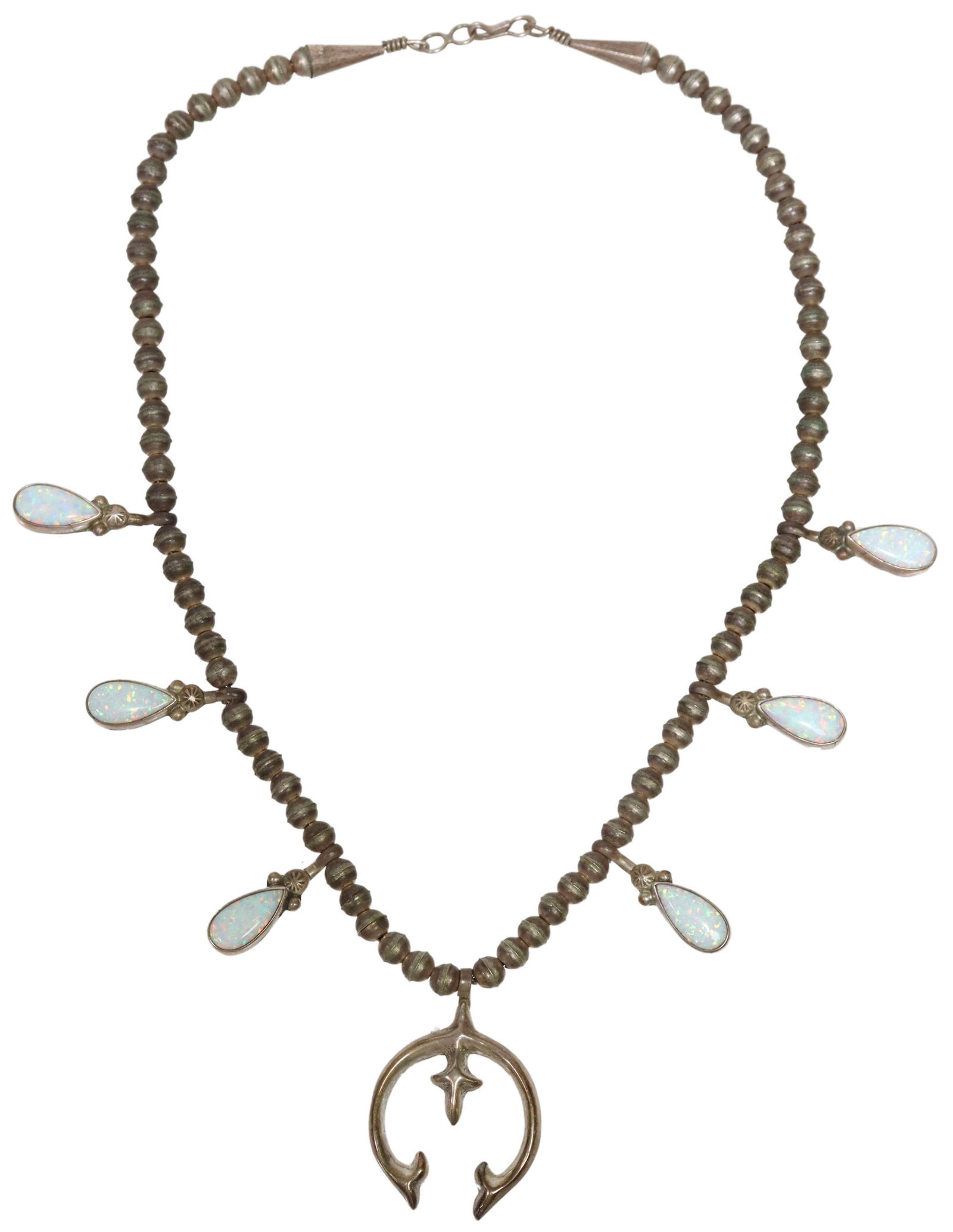 NATIVE AMERICAN OPAL SQUASH BLOSSOM NECKLACE (1 of 3)