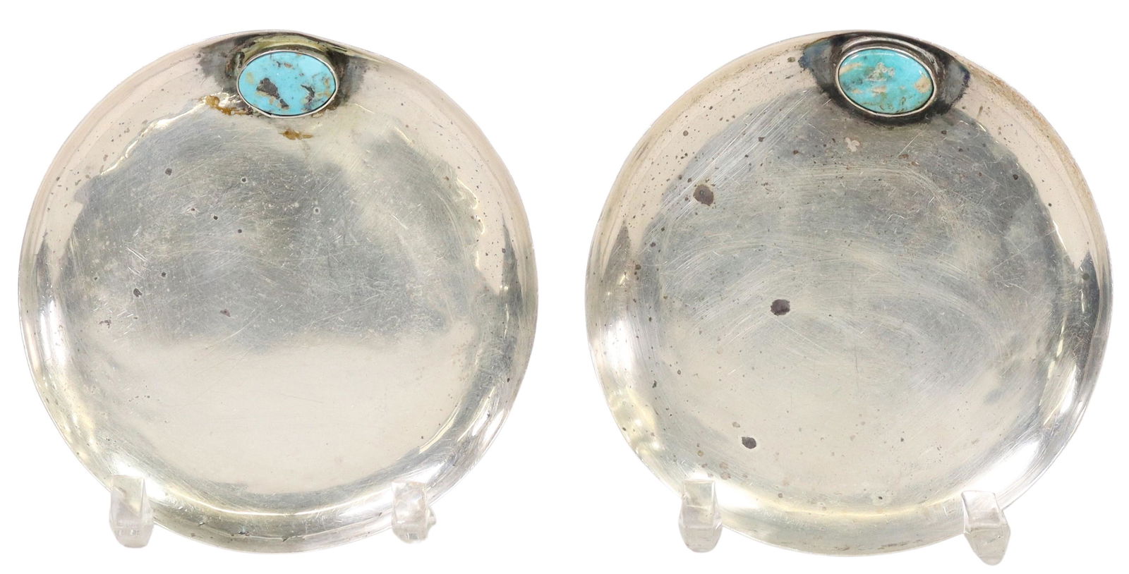 (2) FRANK PATANIA SR. (ATTR) SILVER TURQUOISE DISH (1 of 3)