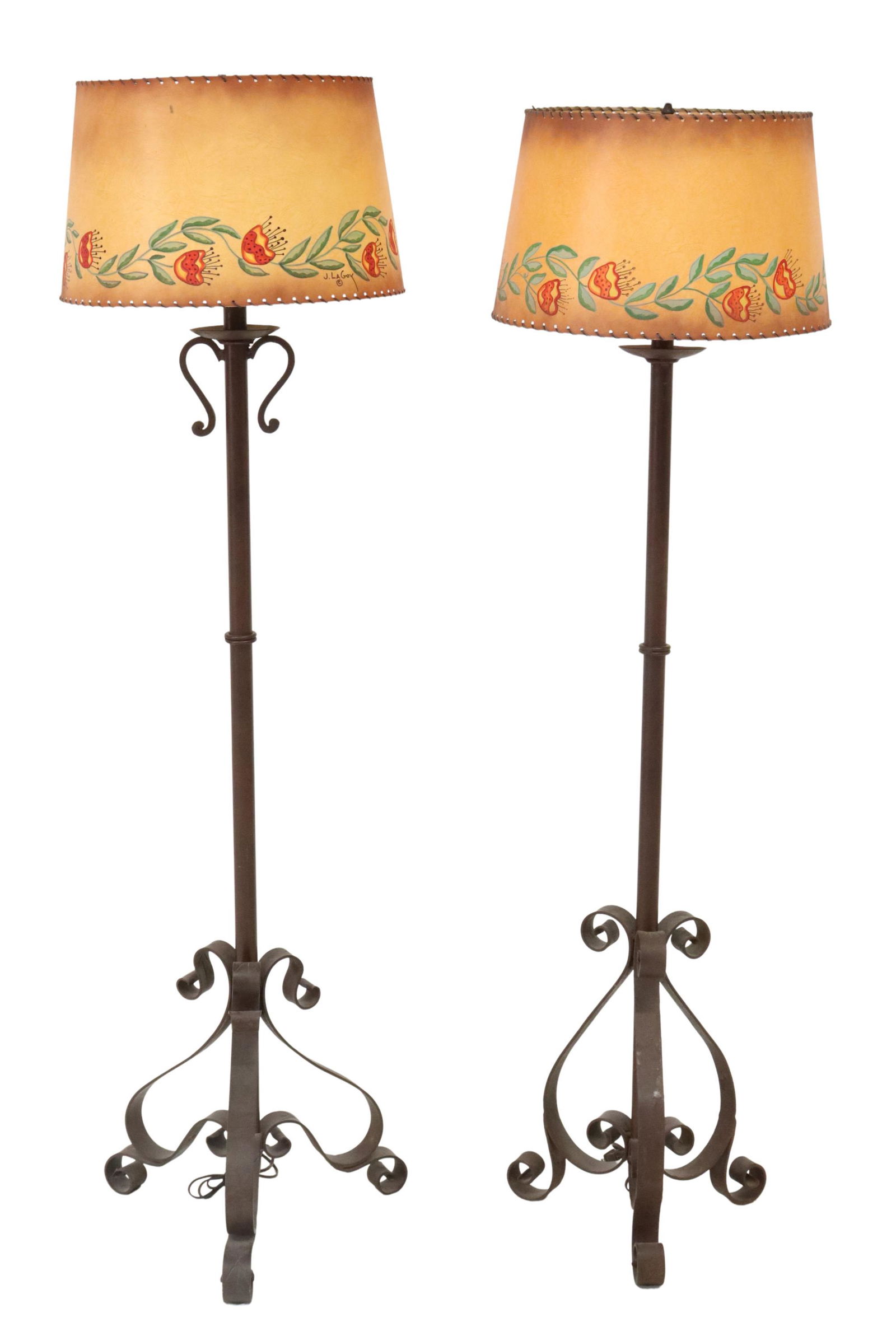 (2) WESTERN 'MONTEREY' STYLE J.LAGOY & IRON LAMP (1 of 5)