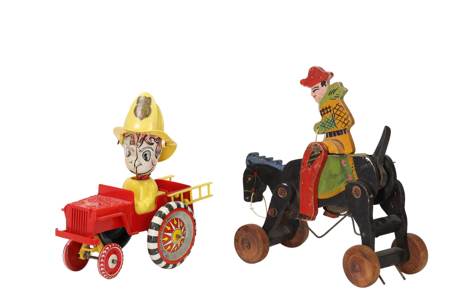 (2) FIREMAN & BRONCO BUSTER WIND-UP TOYS (1 of 3)