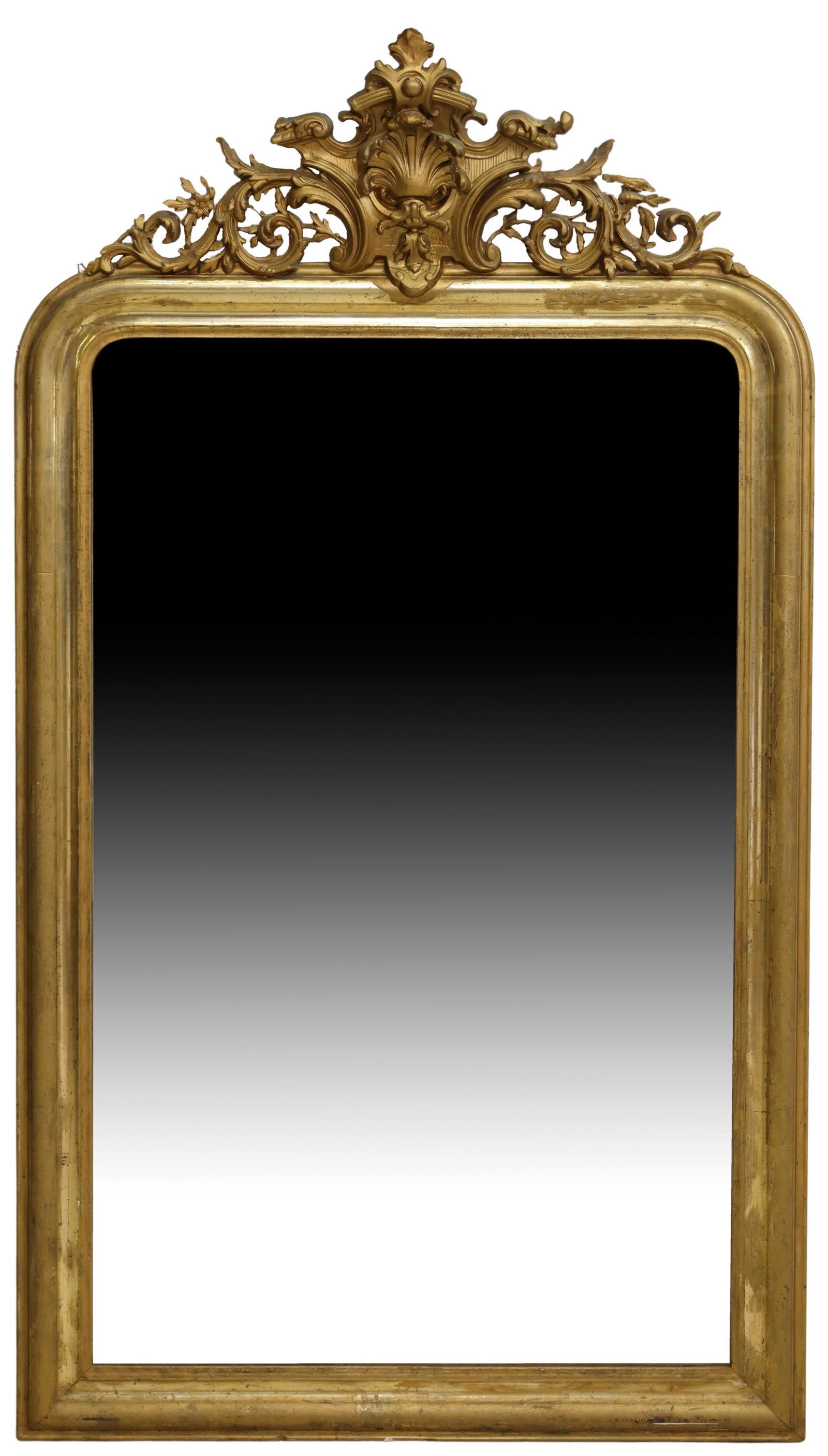 FRENCH LOUIS PHILIPPE PERIOD GILT MIRROR 68" X 39" (1 of 3)