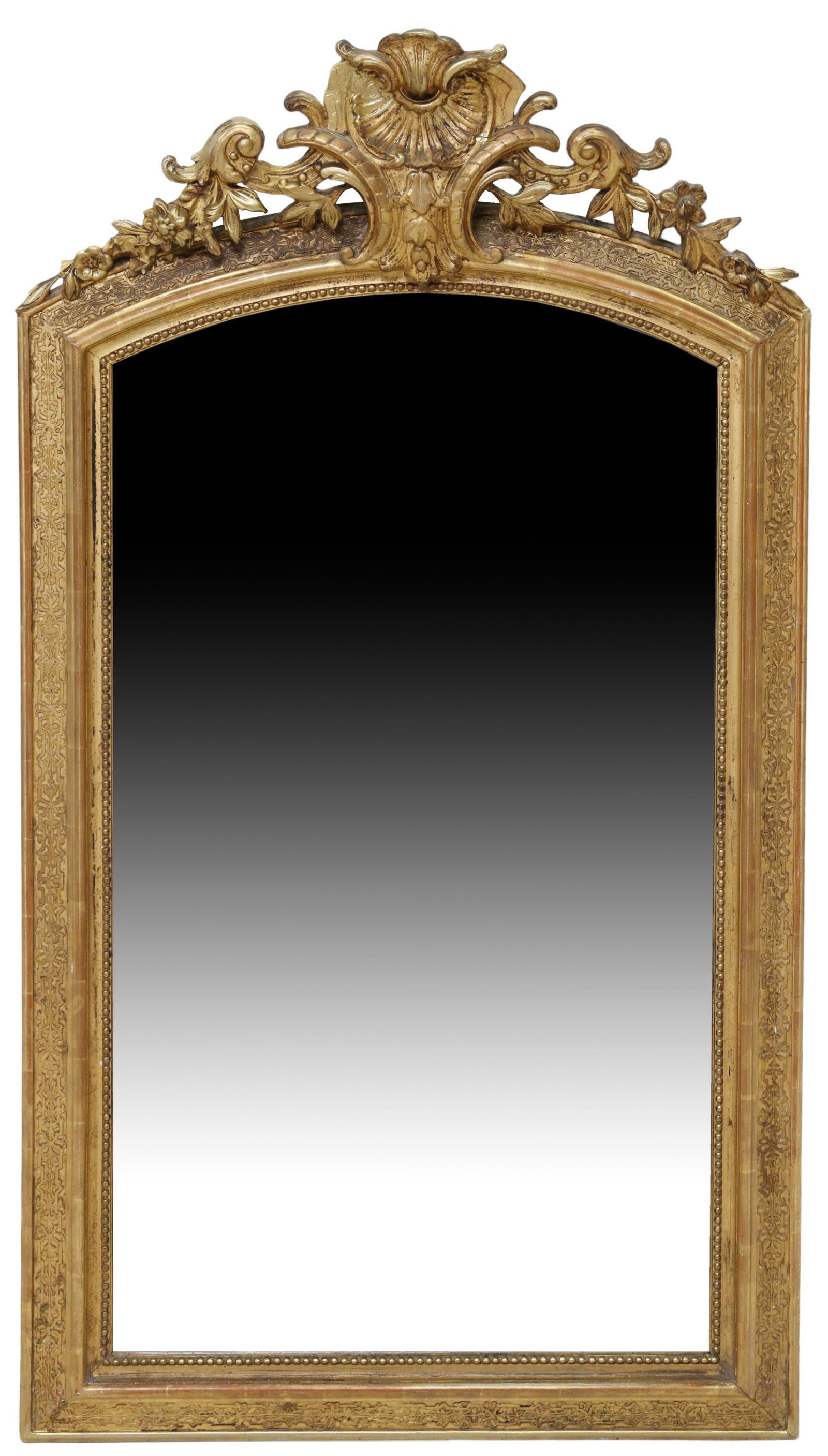 FRENCH LOUIS XV STYLE GILT MIRROR, 57" X 32" (1 of 3)
