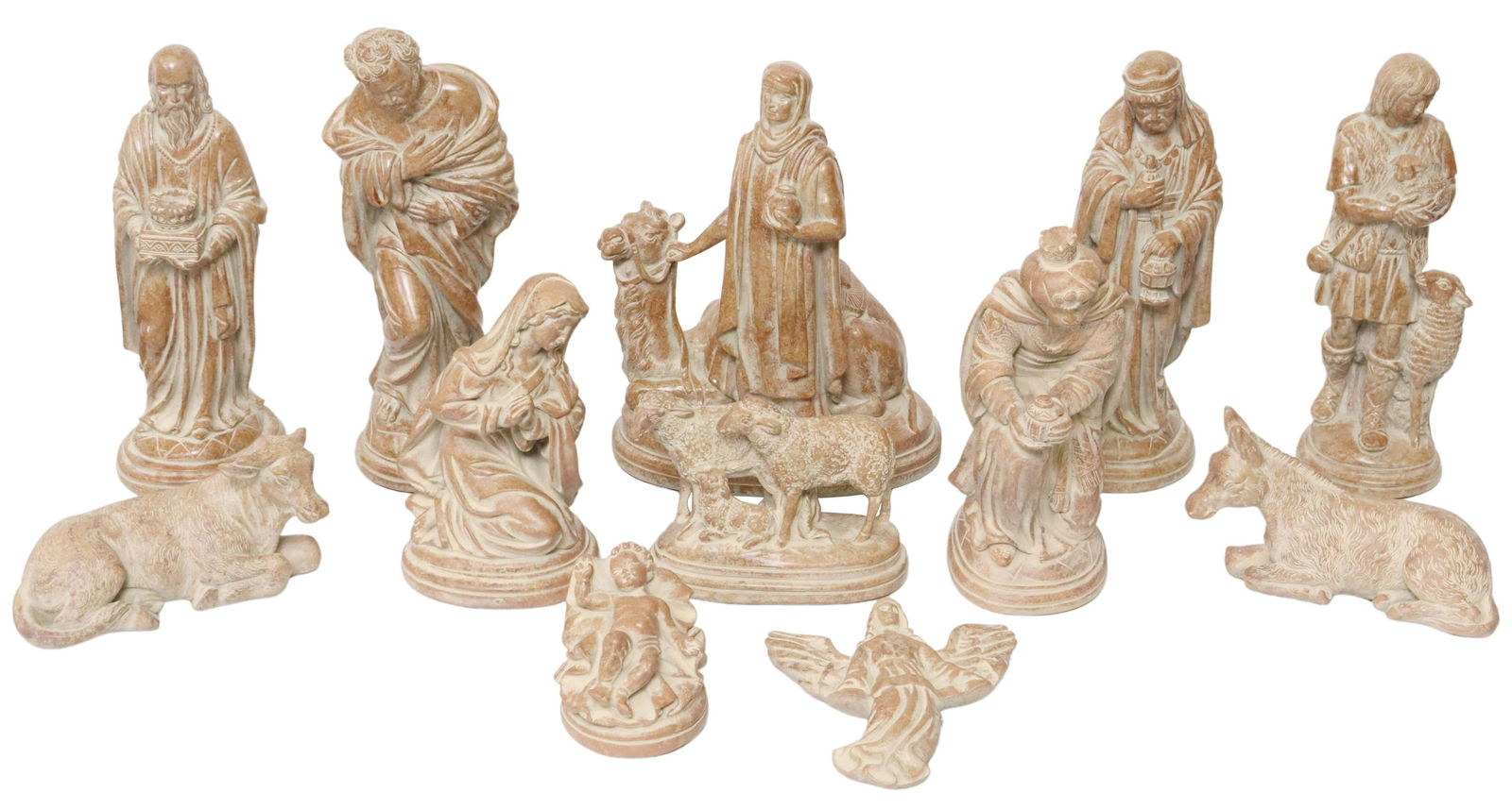 (12) BURNISHED CRECHE/ NATIVITY SCENE FIGURES (1 of 8)