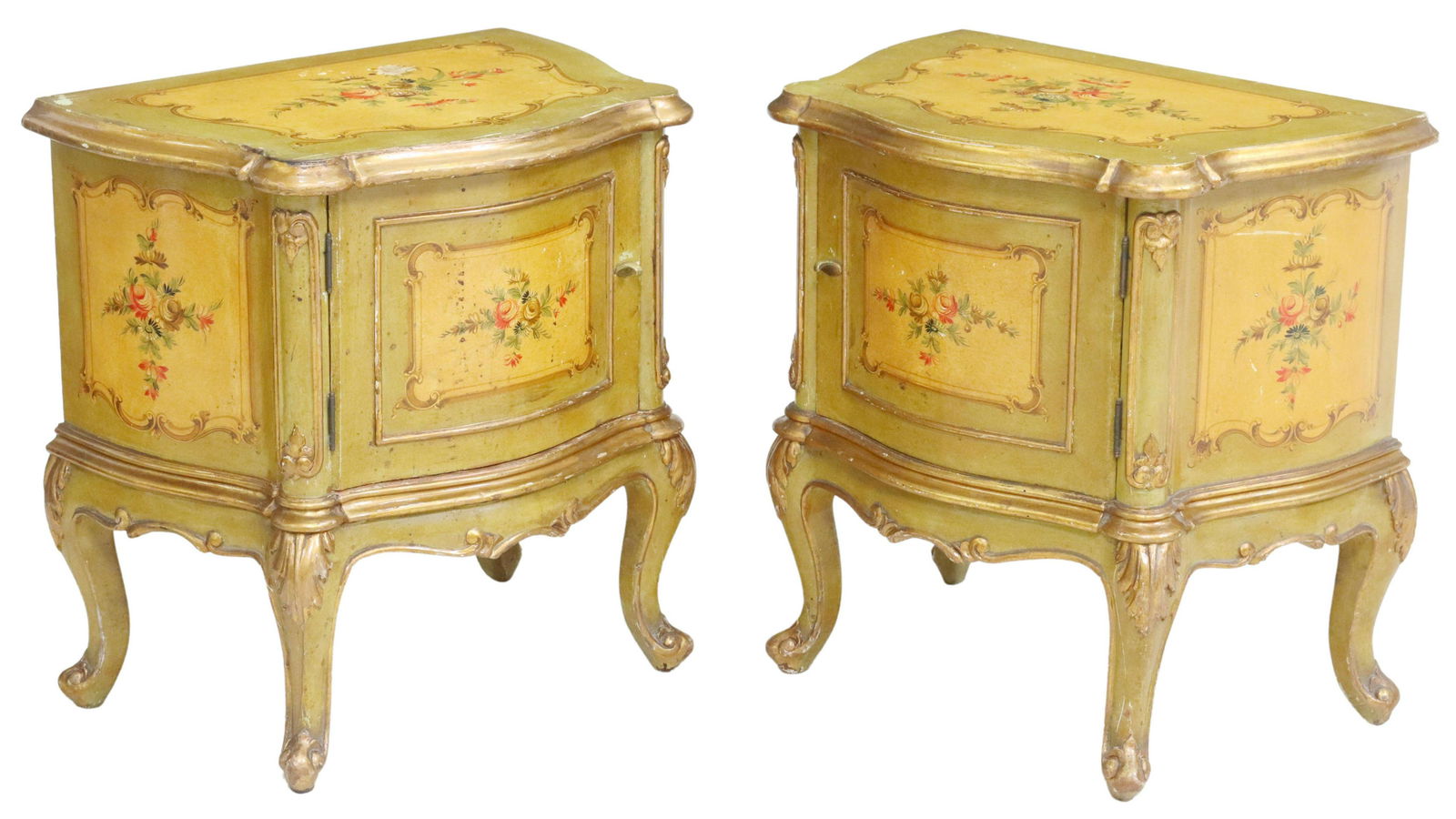 (2) VENETIAN LOUIS XV STYLE PAINTED NIGHTSTANDS (1 of 5)