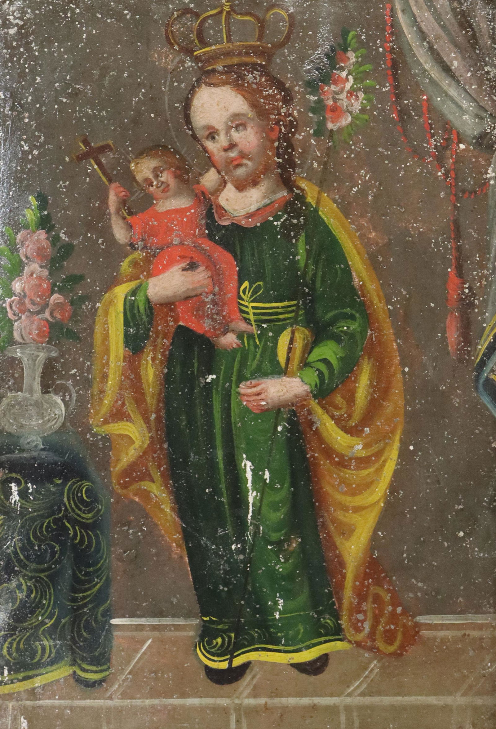 FRAMED OIL ON TIN RETABLO, SAN JOSE/ SAINT JOSEPH (1 of 3)