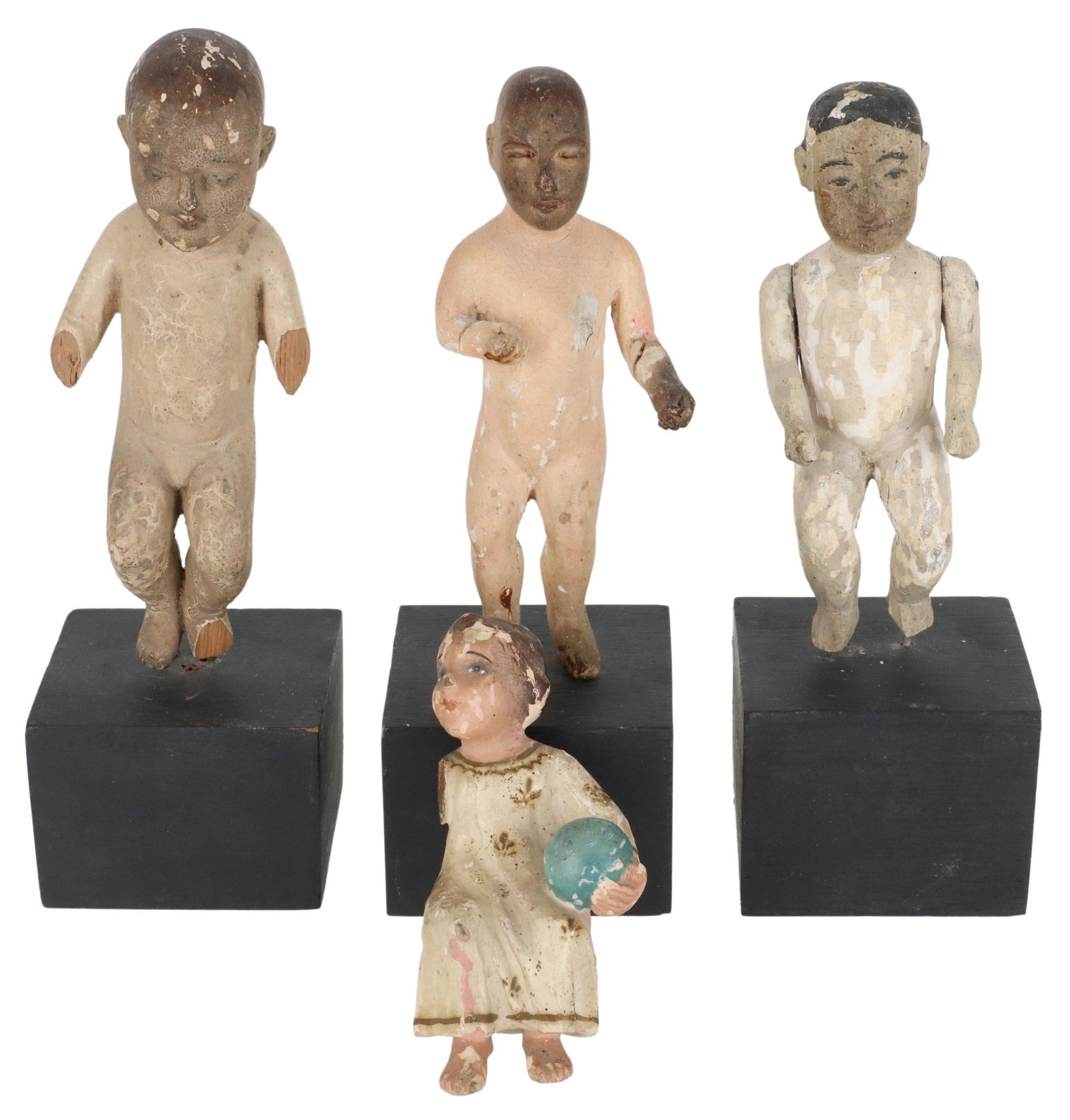 (3) PAINTED & CARVED WOOD CHRIST CHILD FIGURES (1 of 3)